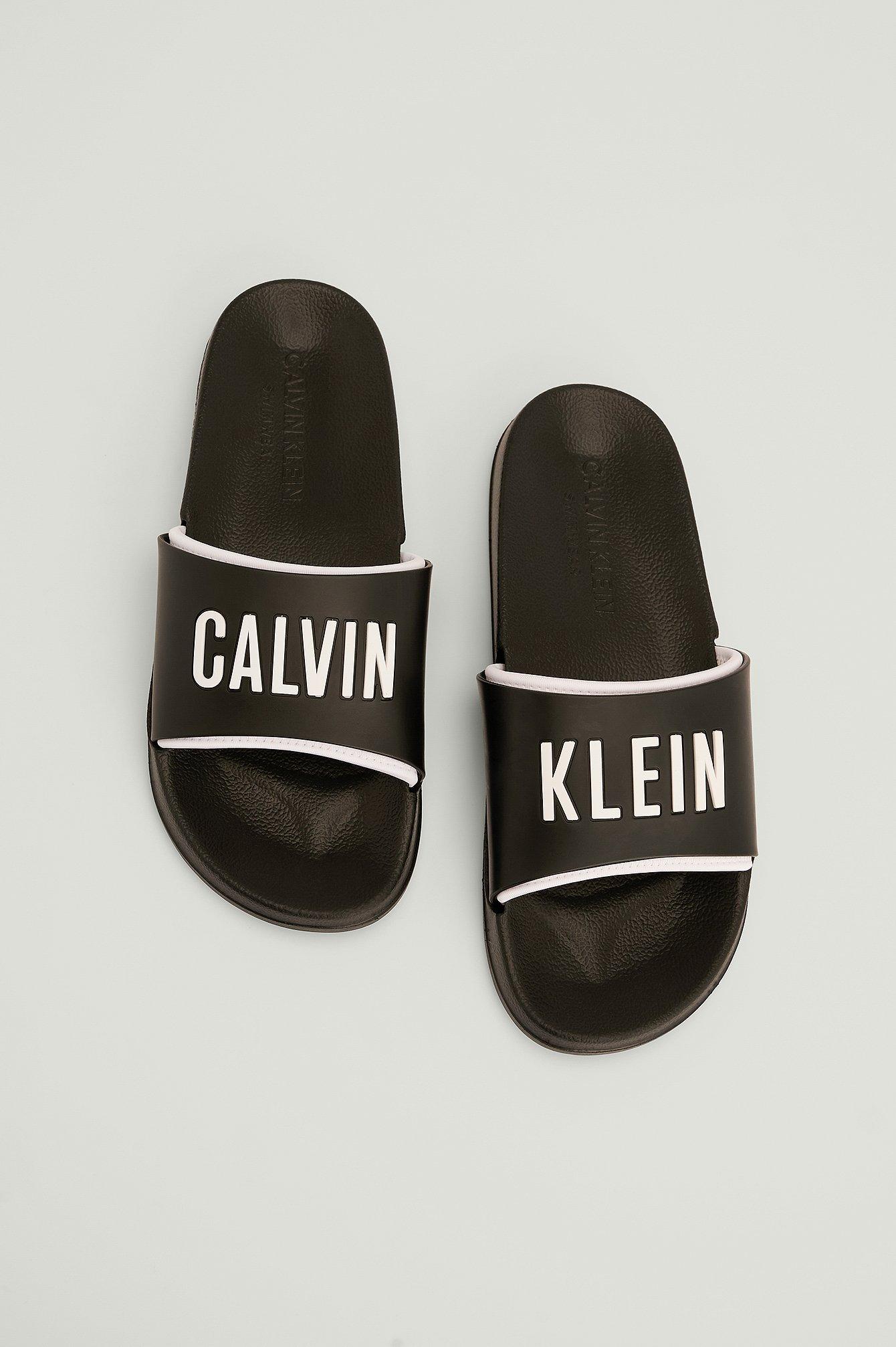 Calvin Klein Black Beach Slides - Lyst