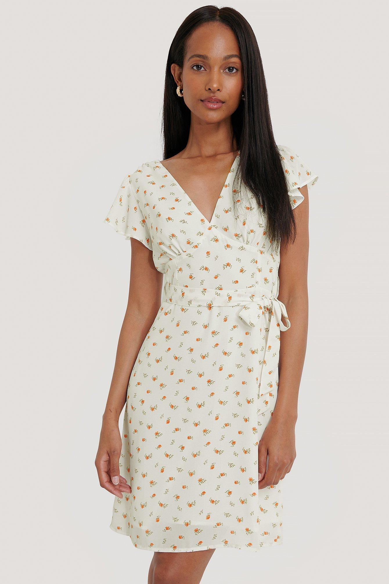 White flounce dress Clearance