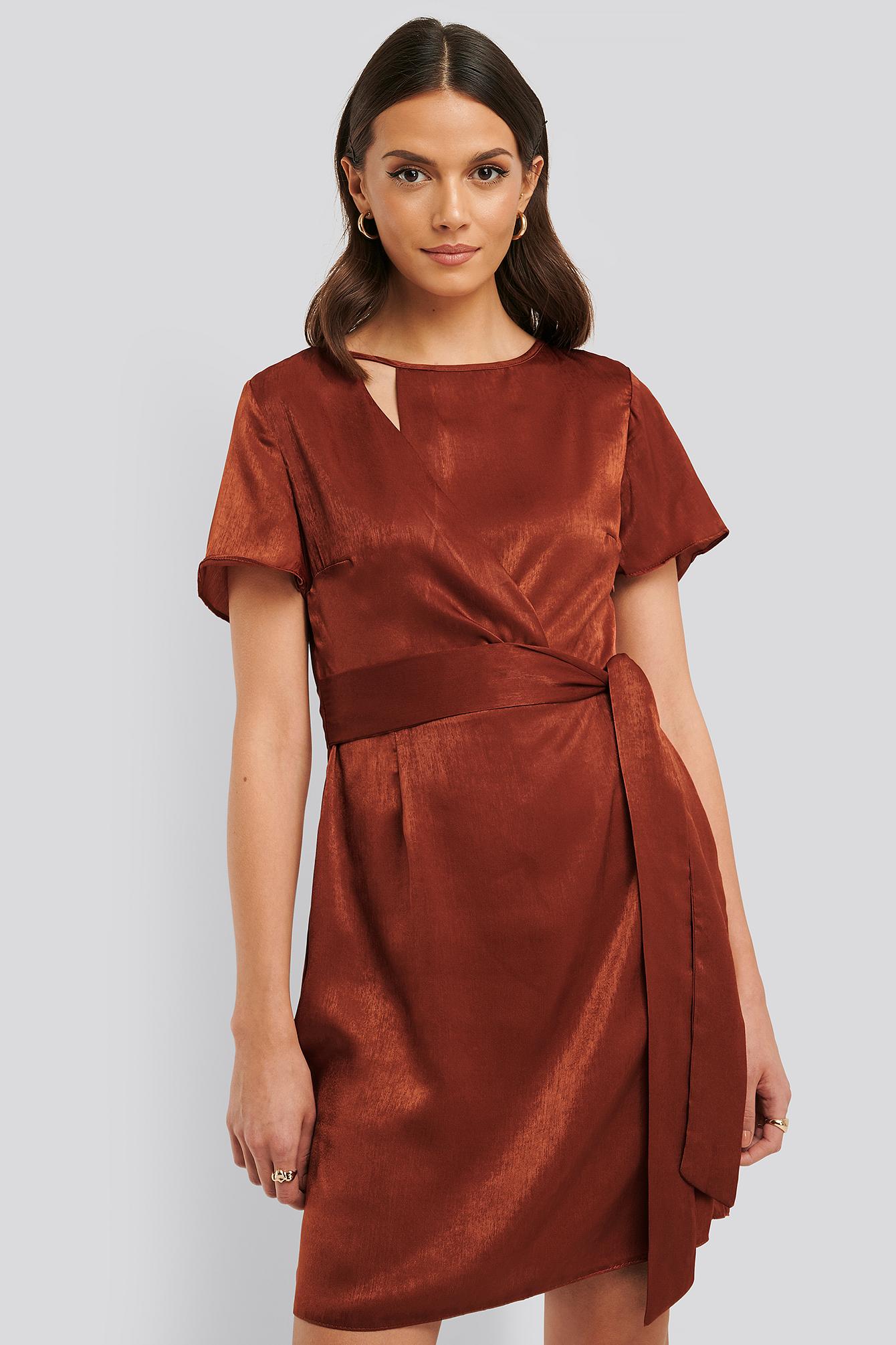 copper satin dress