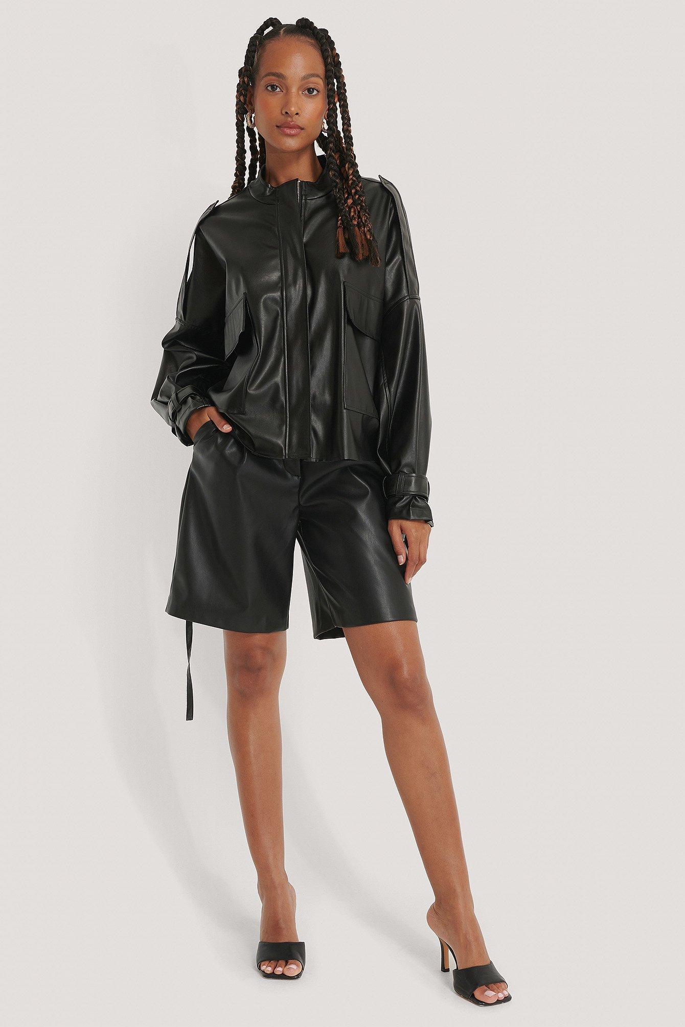 oversized pu jacket
