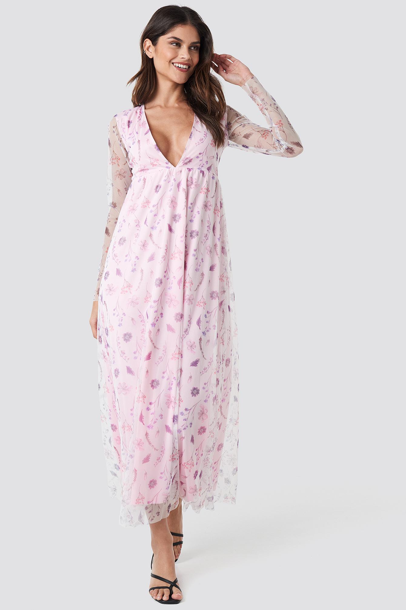 floral sheer maxi dress