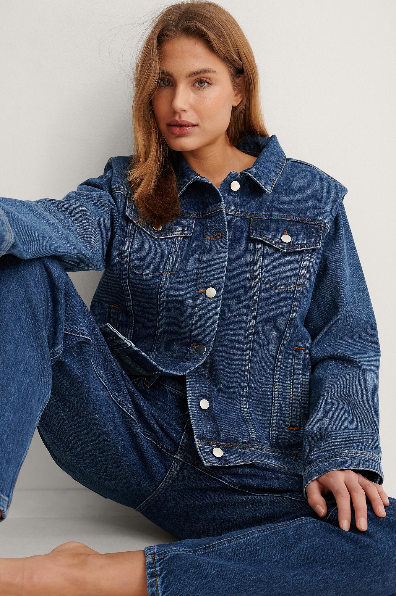 NA-KD Denim Trend Organisch Spijkerjack in het Blauw - Lyst