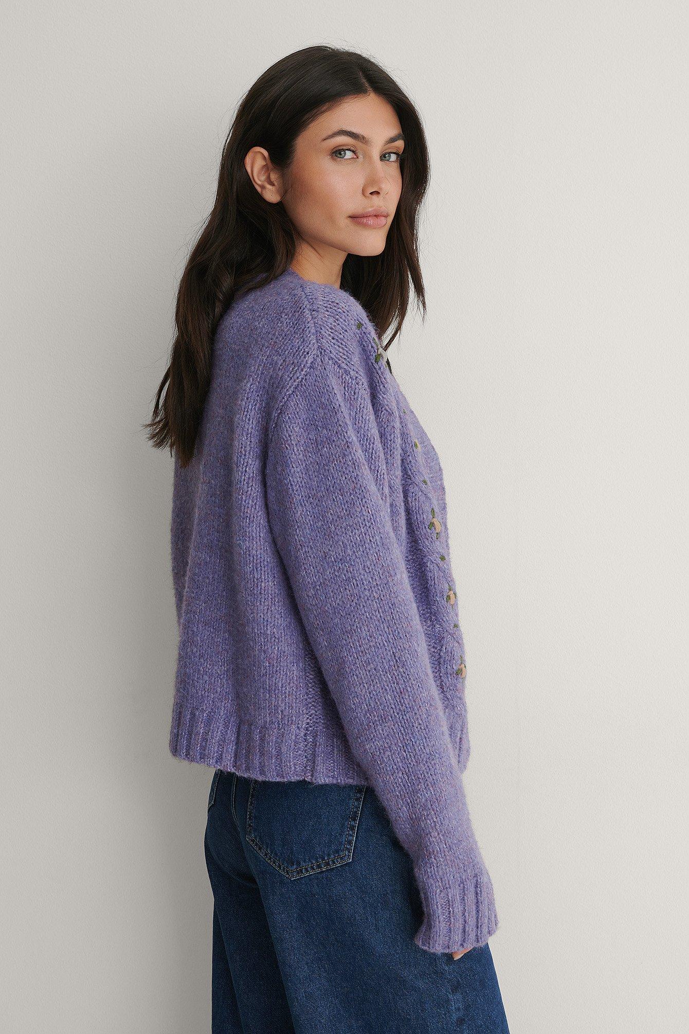 mango flowers embroidery cardigan