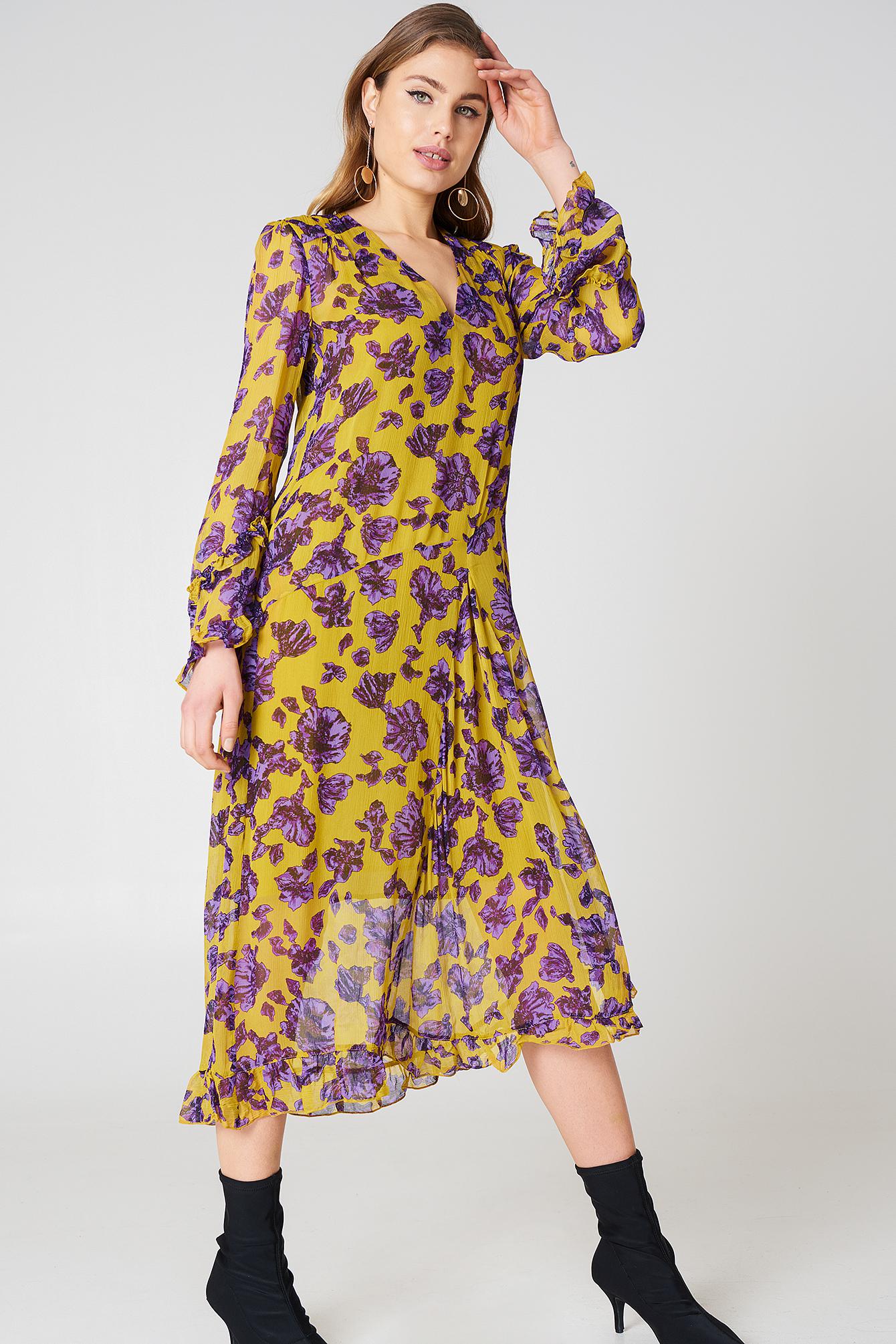 Baum und Pferdgarten Synthetic Ameli Dress in Yellow Lyst