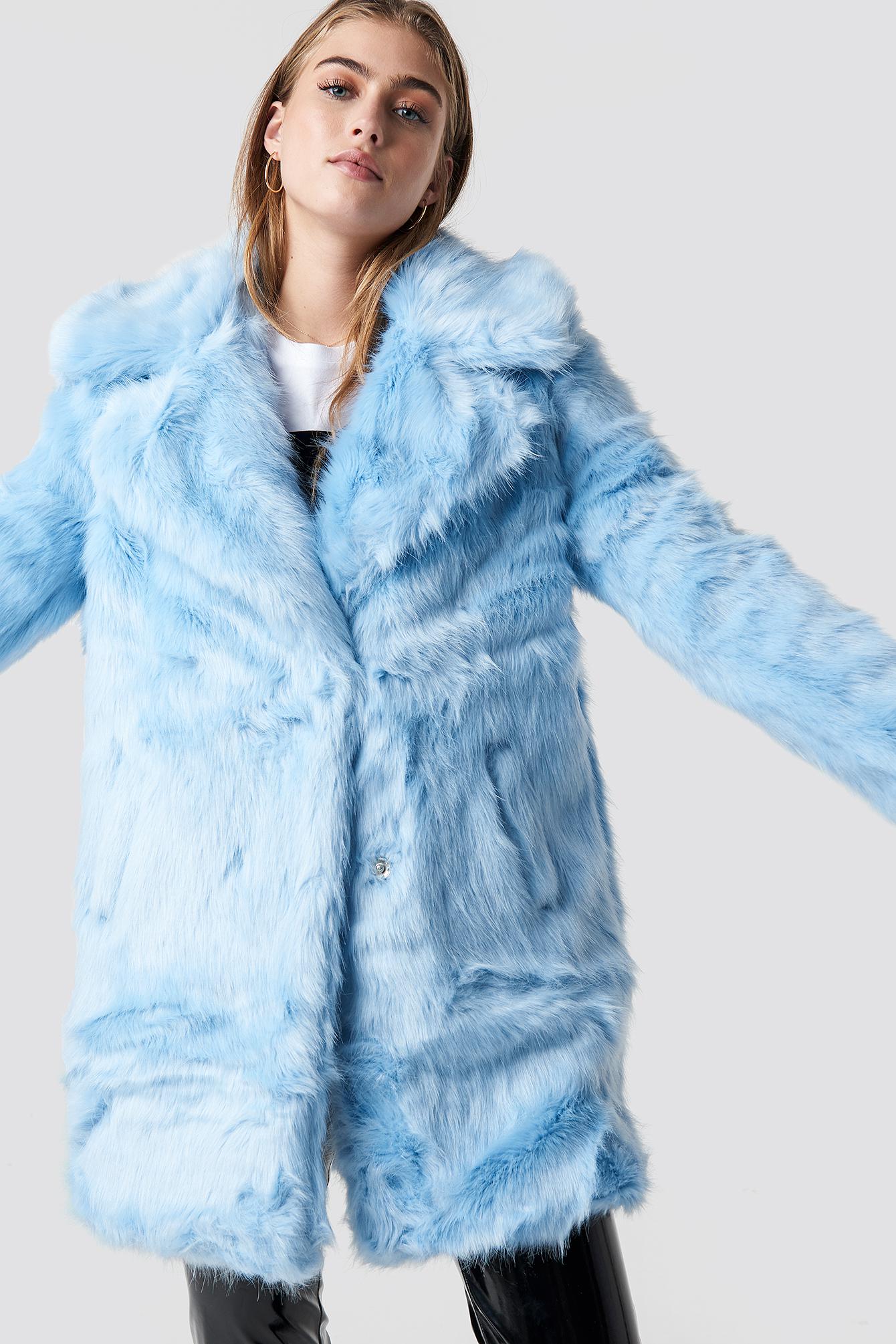 light blue fluffy jacket