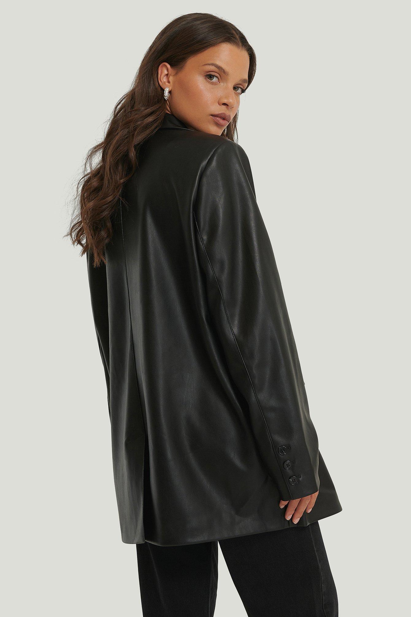 oversized pu jacket