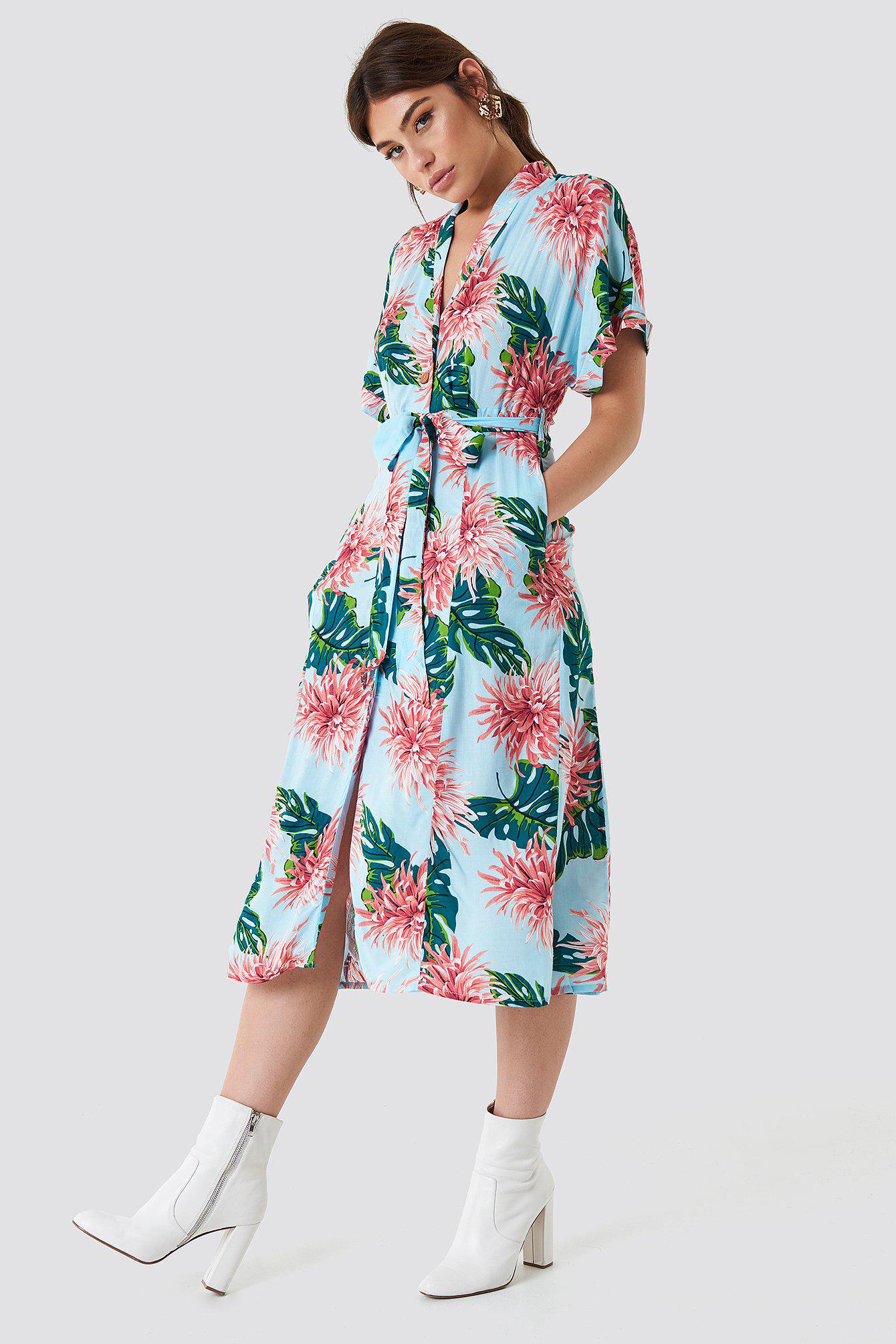 mango blue floral dress