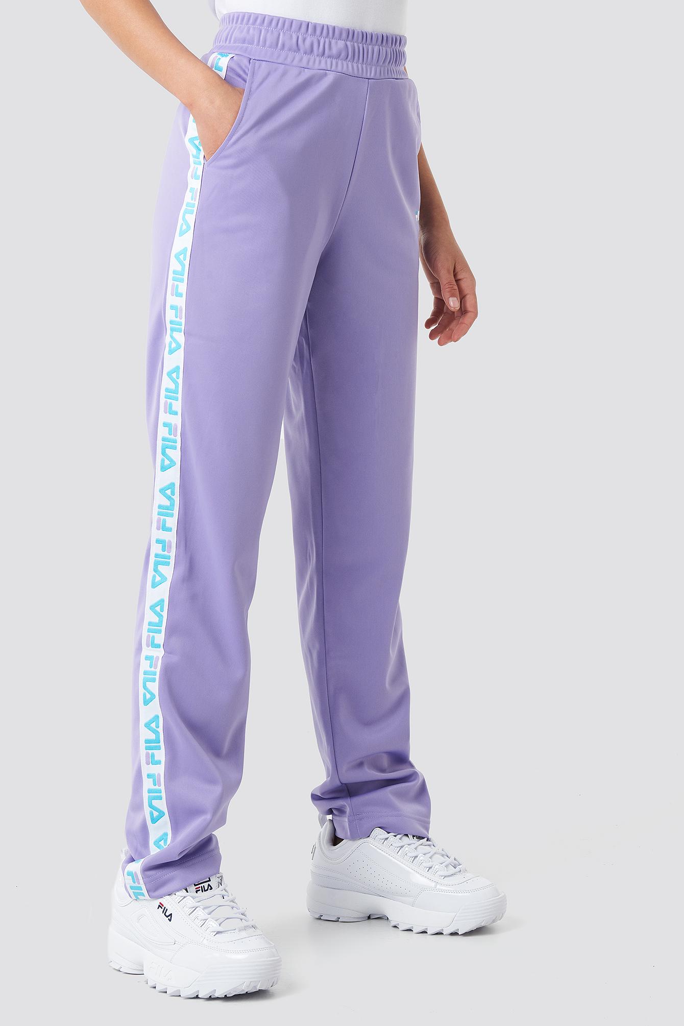 Fila Synthetic Women Strap Track Pants Purple - Lyst