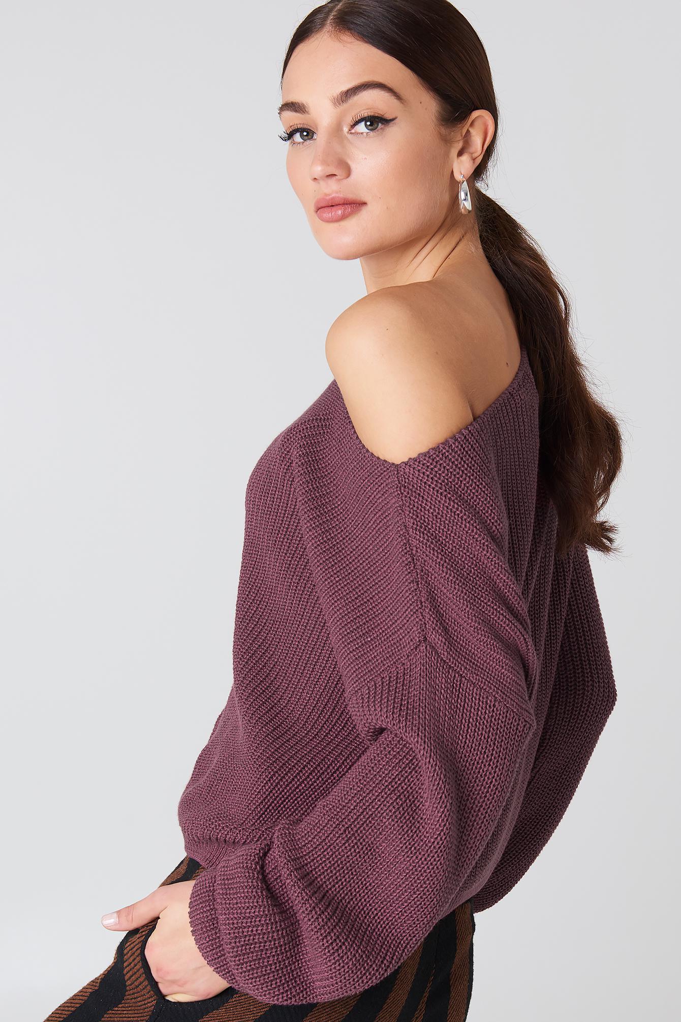 Lyst - Na-Kd Cropped Knitted Sweater in Purple - Save 71%