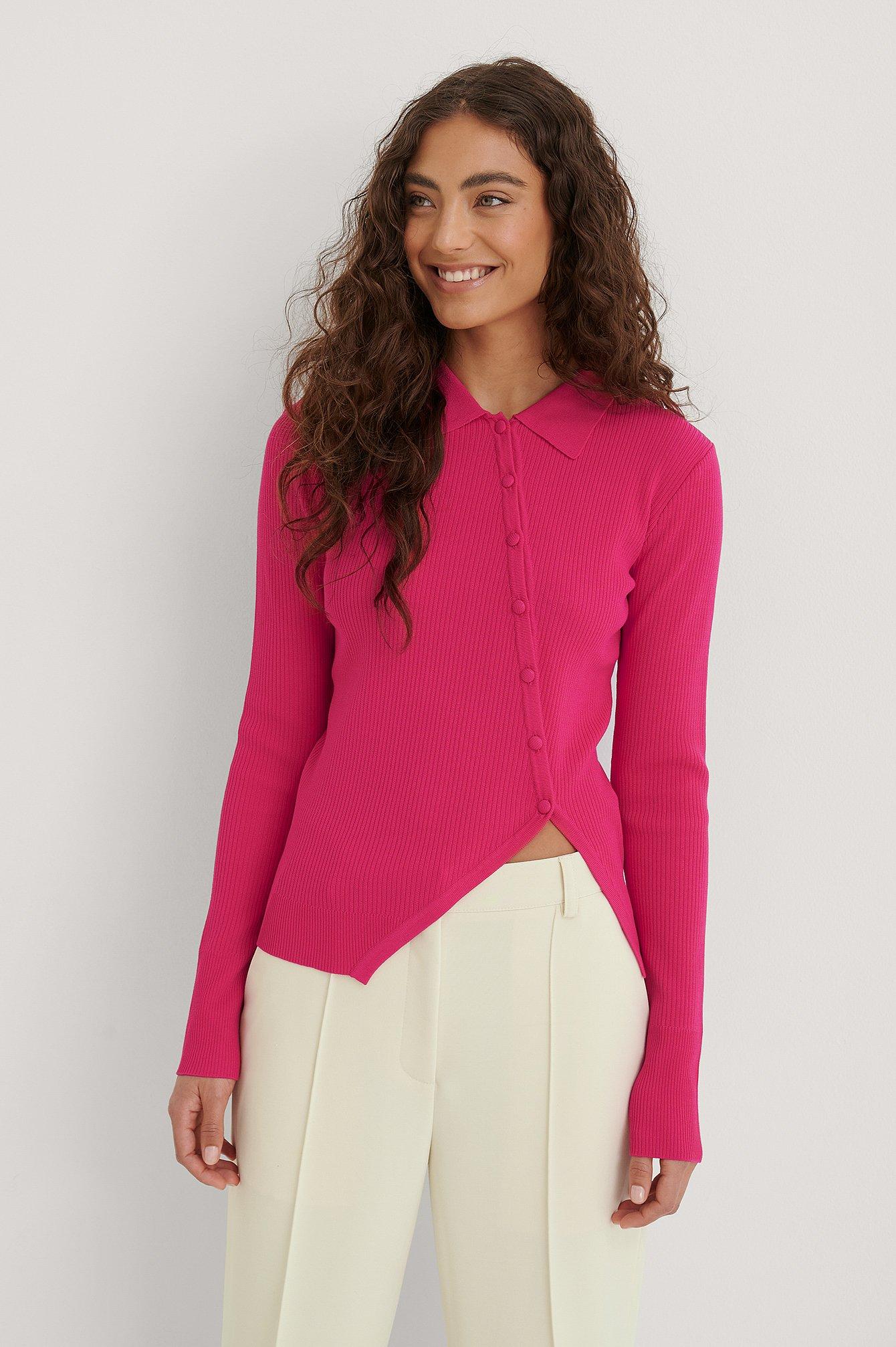 diagonal button up cardigan