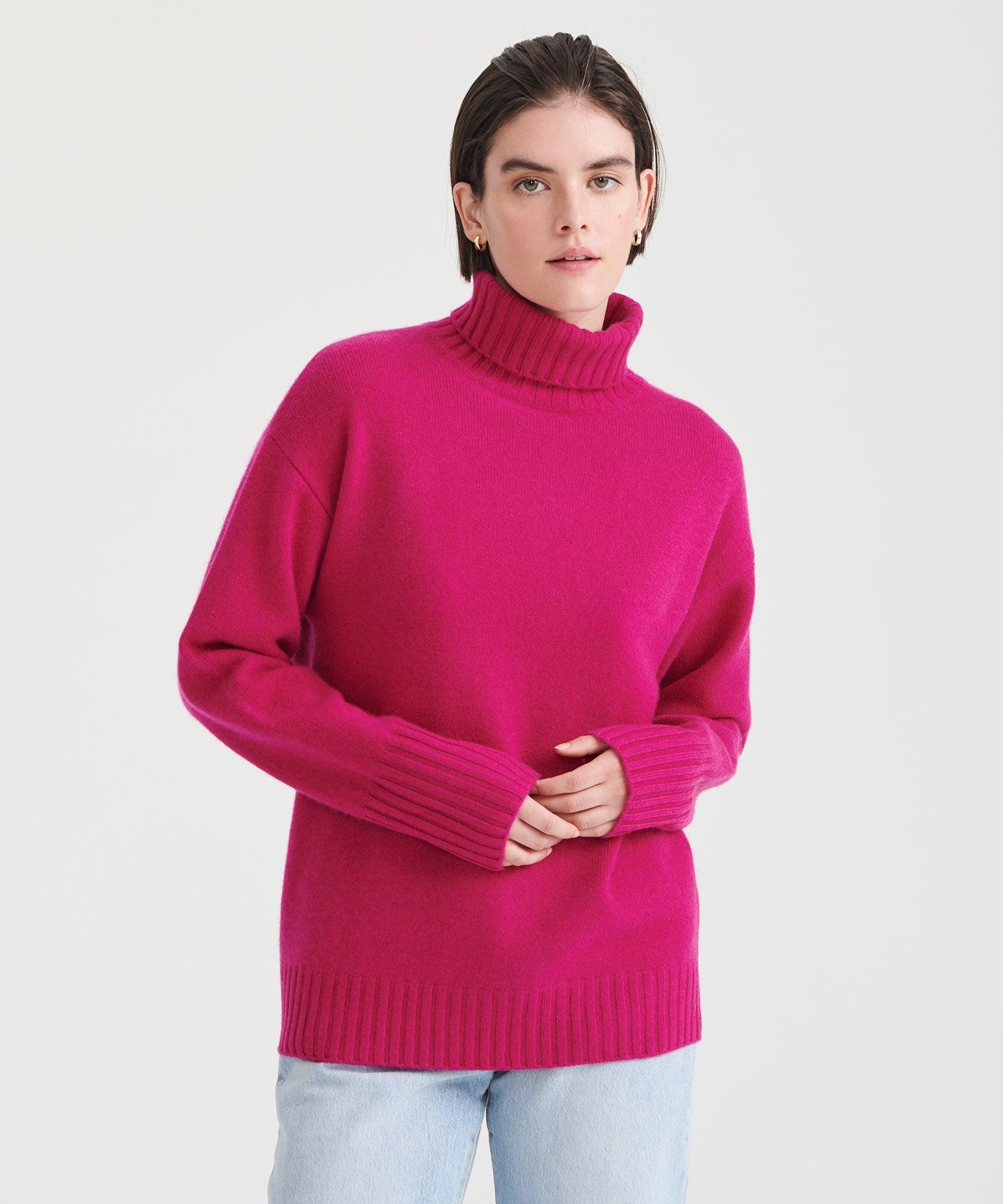 NAADAM Luxe Cashmere Turtleneck Tunic in Pink Lyst