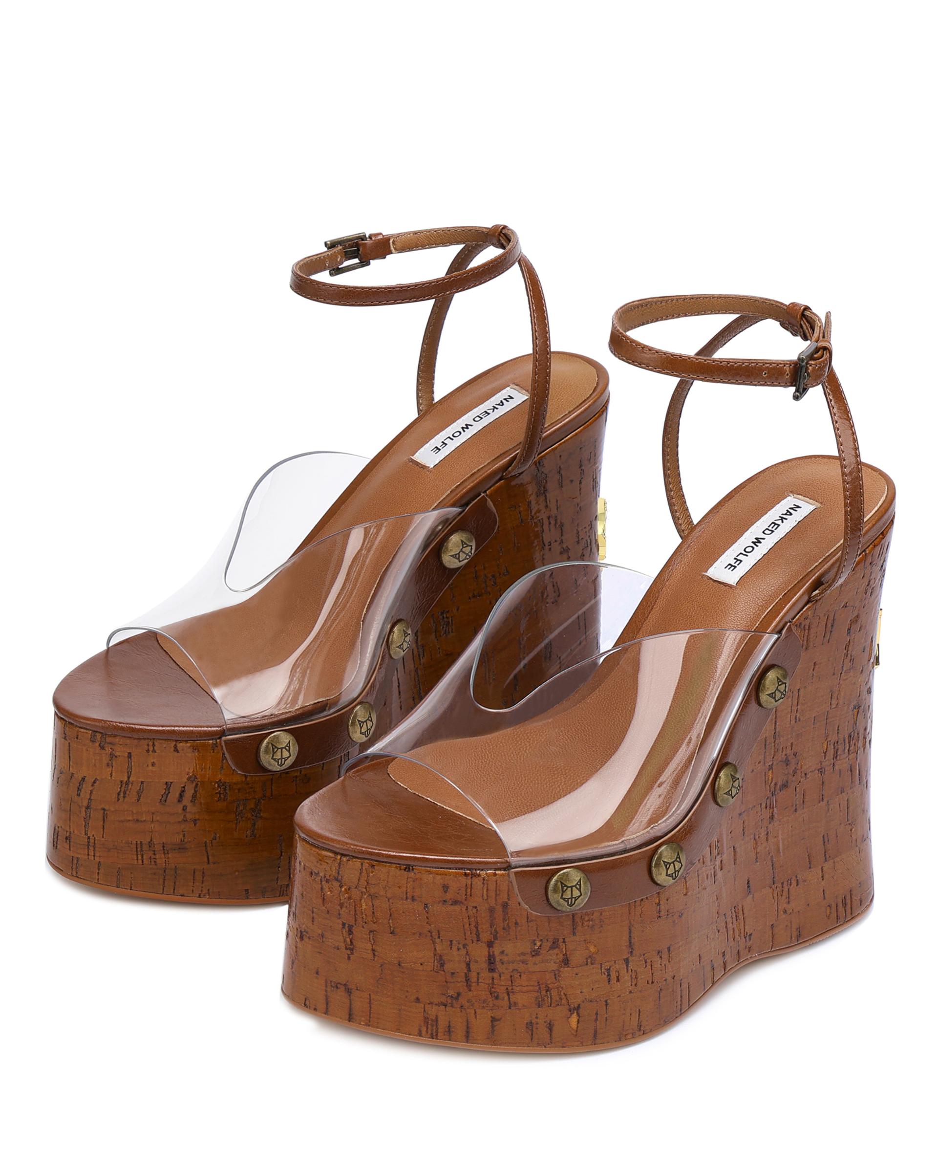 NAKED WOLFE 14㎝ウェッジクロッグヒールサンダル 関税送料込 NAKED WOLFE】Tiger Lilly ウェッジ クロッグ ヒール【厚底