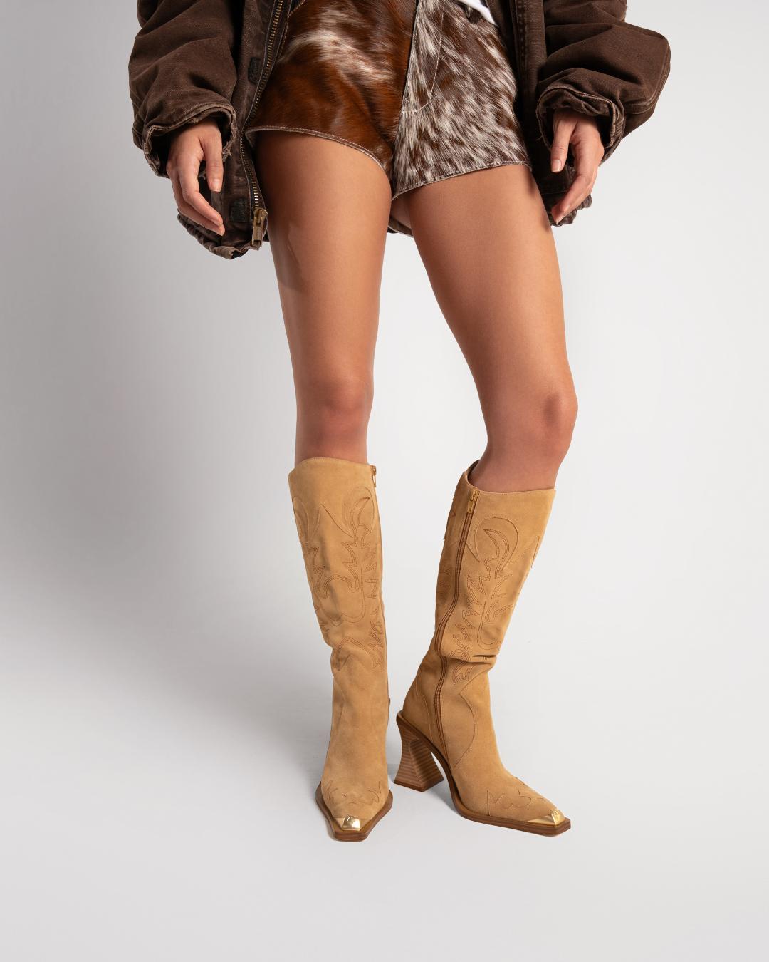 Fame knee high boots deals