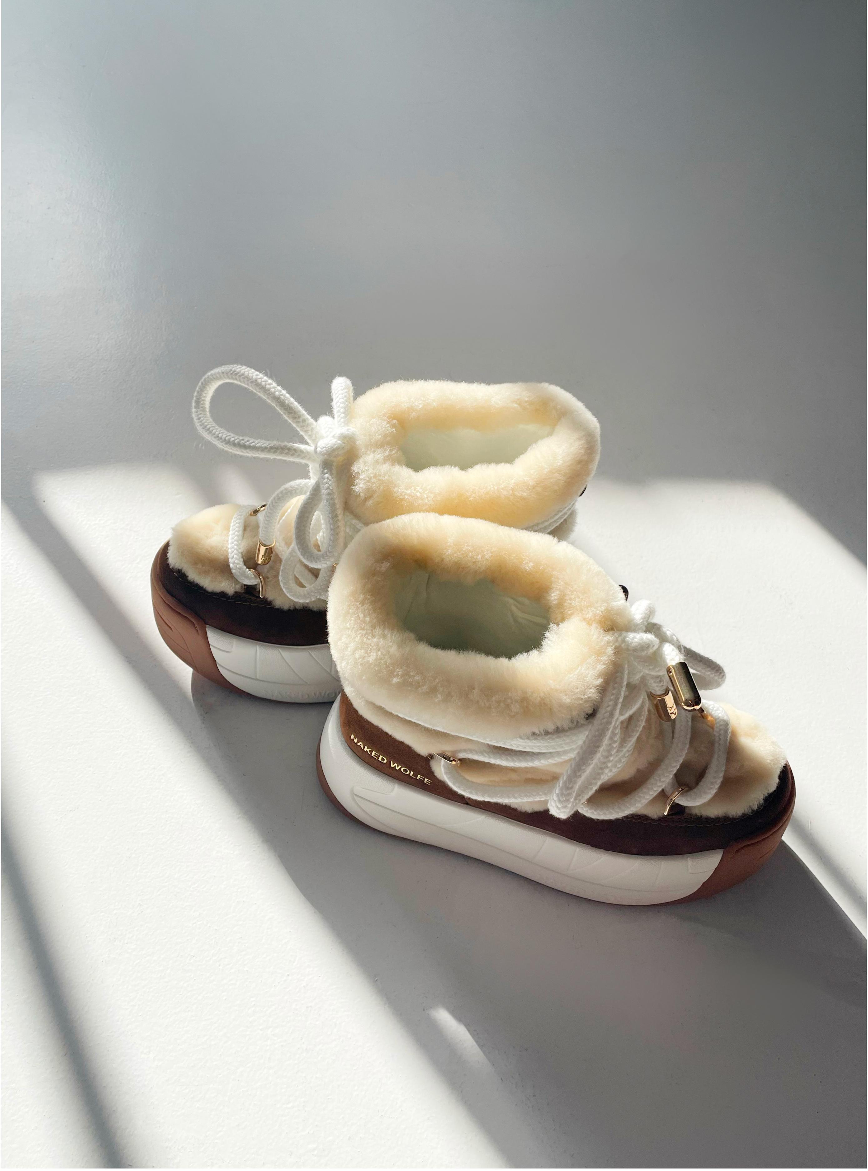 Naked Wolfe Darling Tan Cow Suede in Natural | Lyst