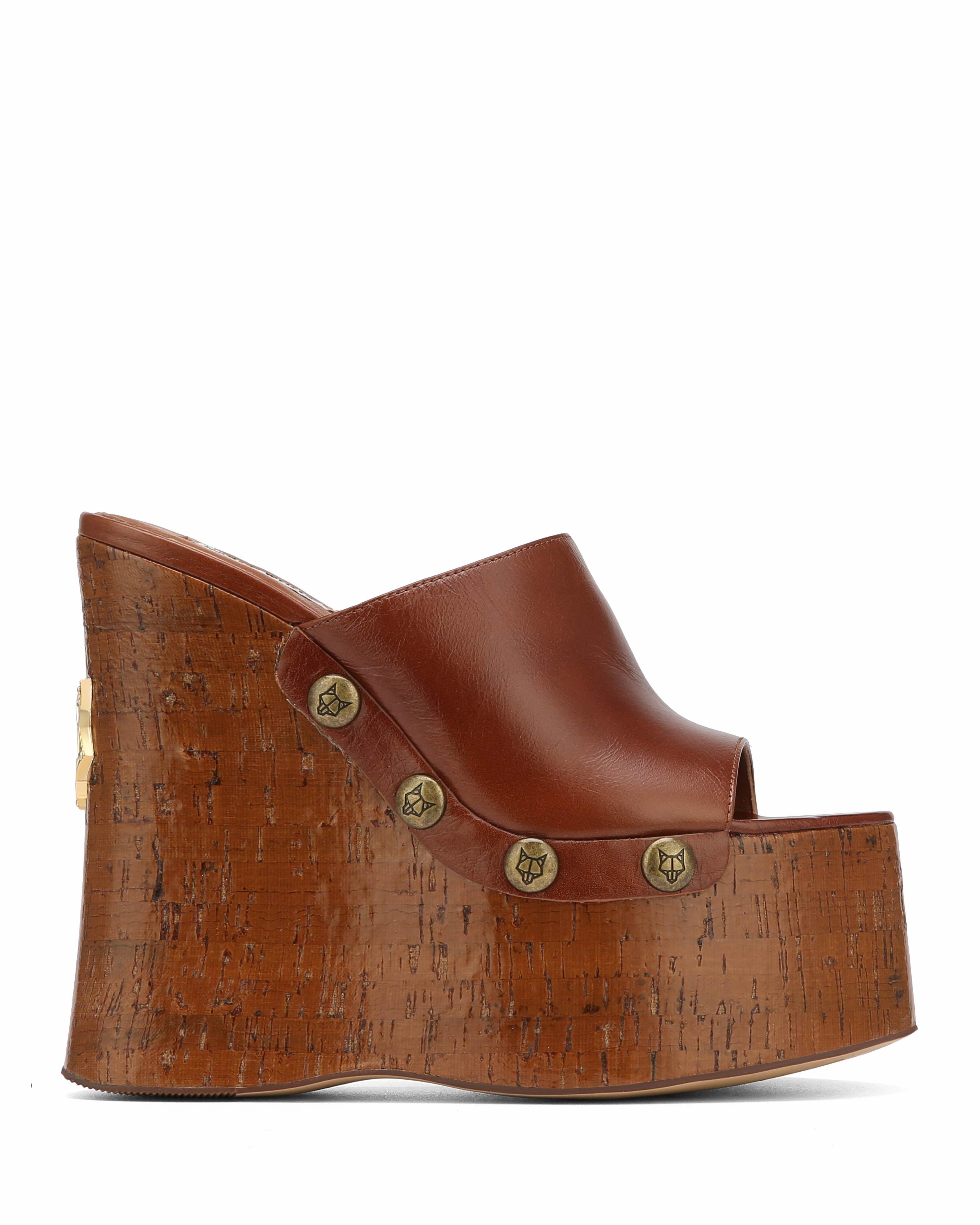 naked wolfe/Tulip Tan ウェッジ クロッグ ヒール ミュール Tulip Tan