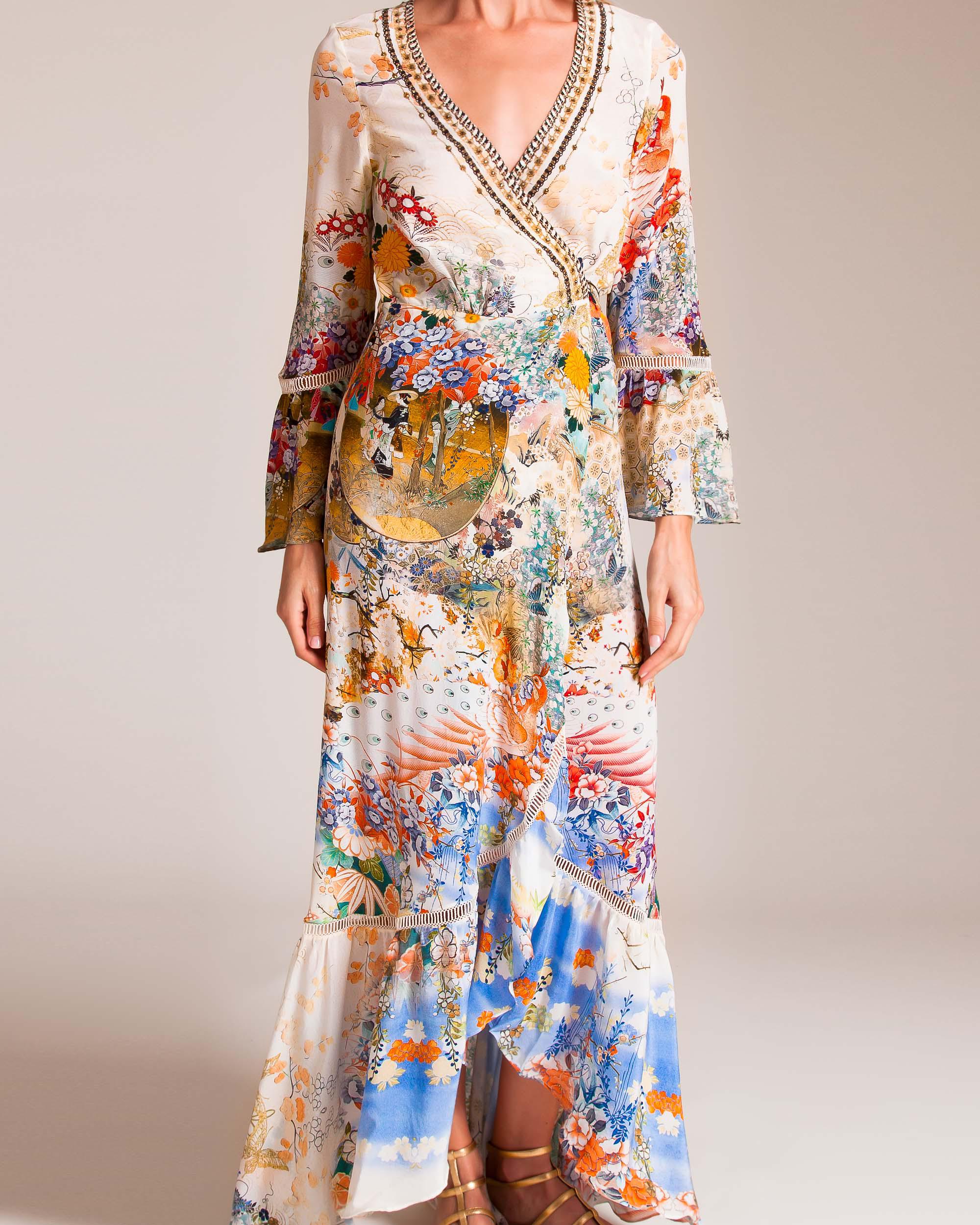 camilla long sleeve wrap dress