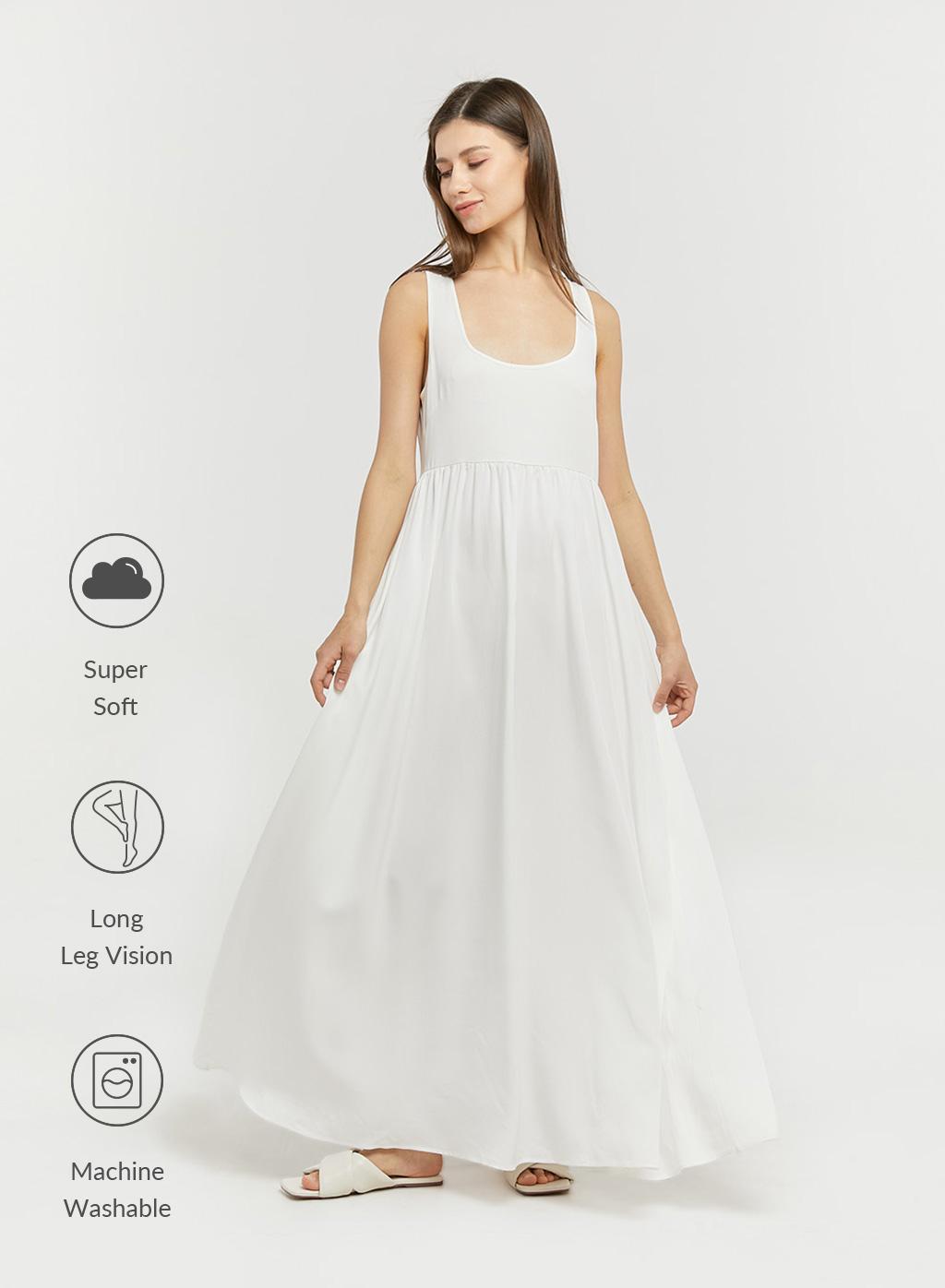 Nap Synthetic Scoop Neck Maxi Dress in 