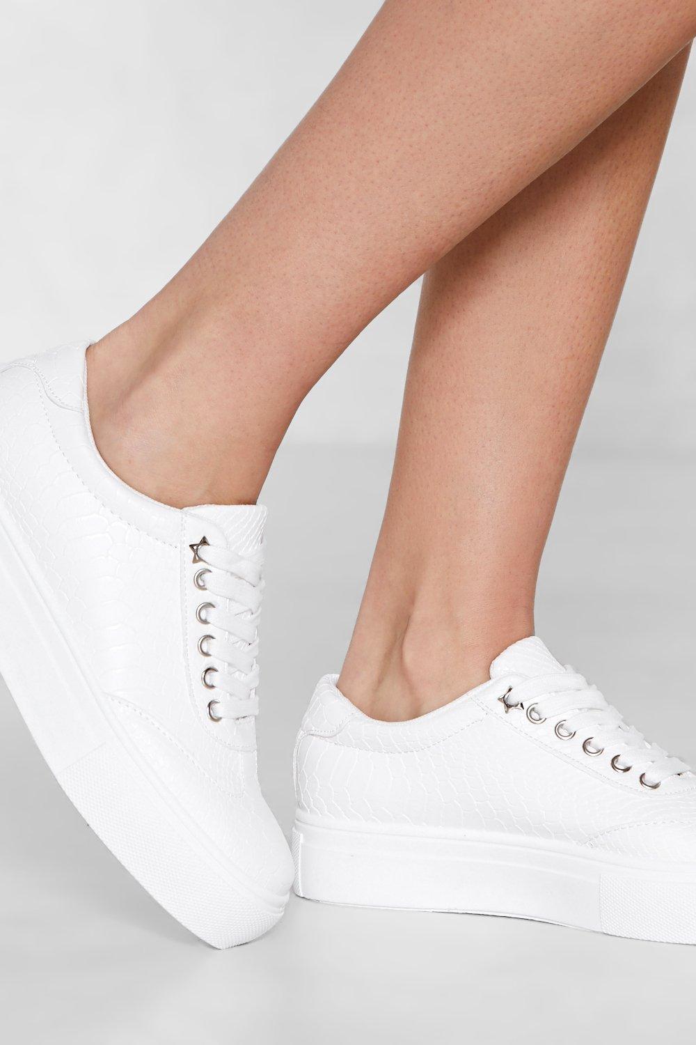 white platform sneakers nasty gal
