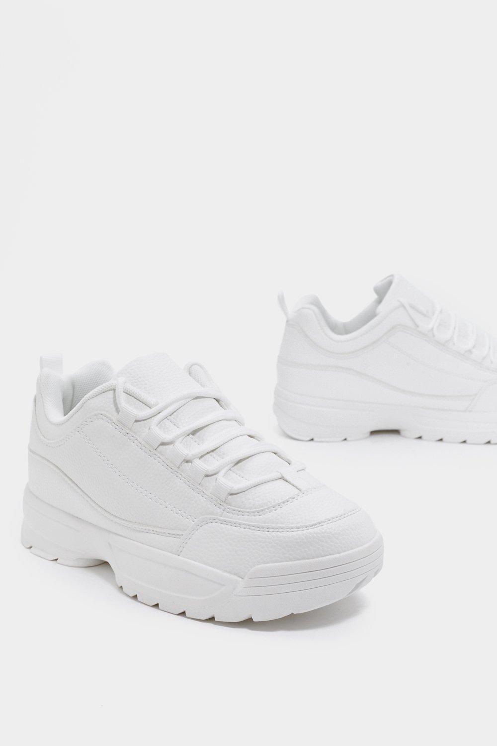 chunky white sneakers