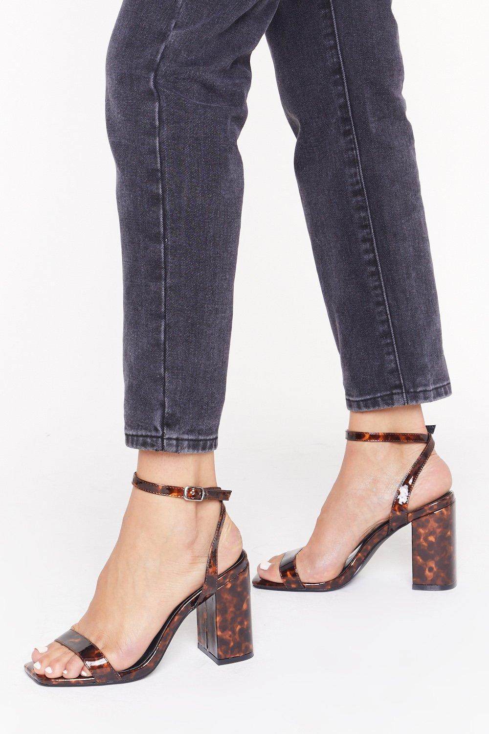 tortoise shell block heel