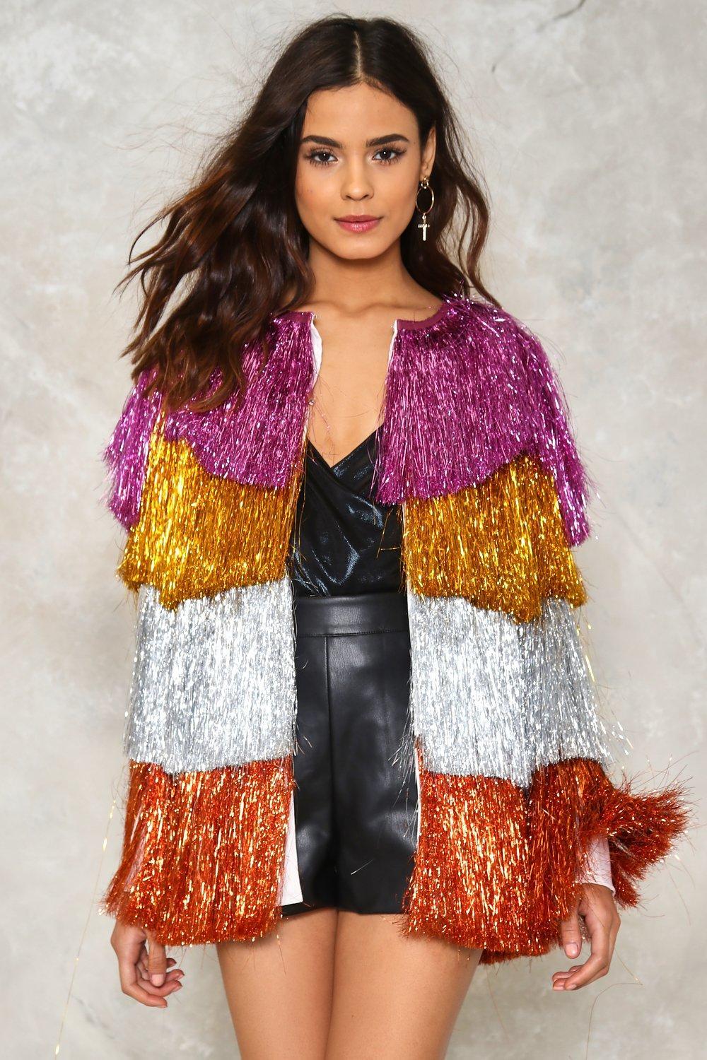 multicolor fringe jacket