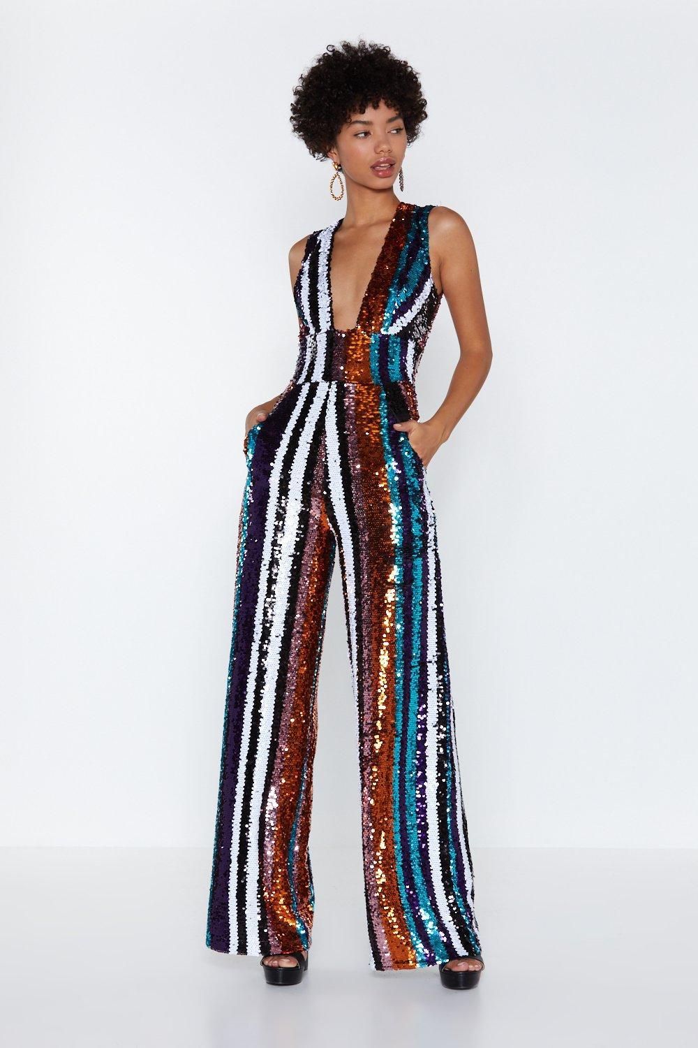 Nasty Gal "let's Get It Started Sequin Jumpsuit" in Purple | Lyst