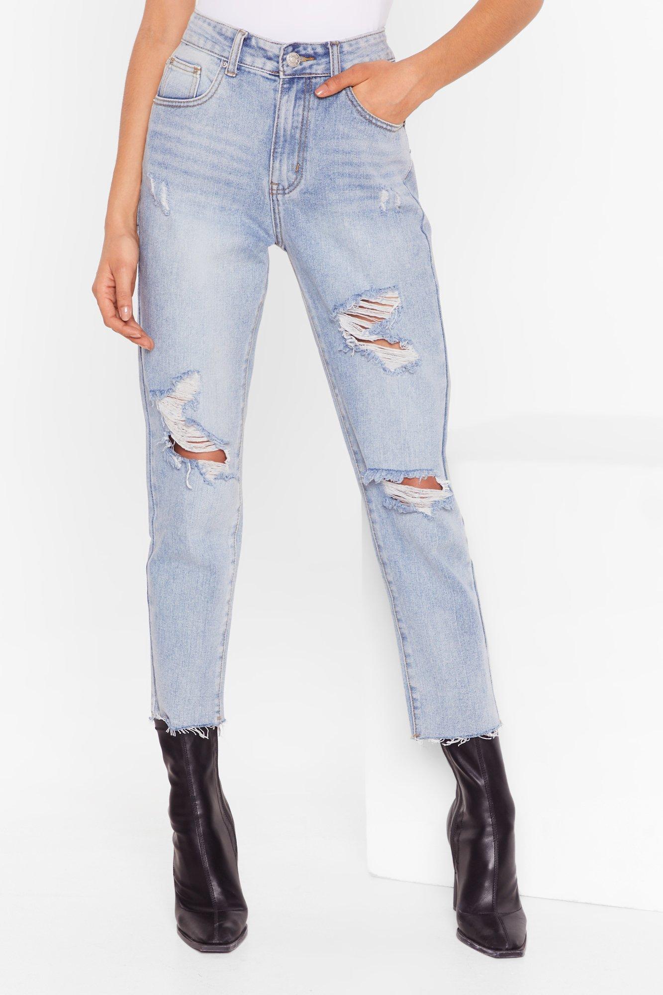 shred over heels distressed jeans