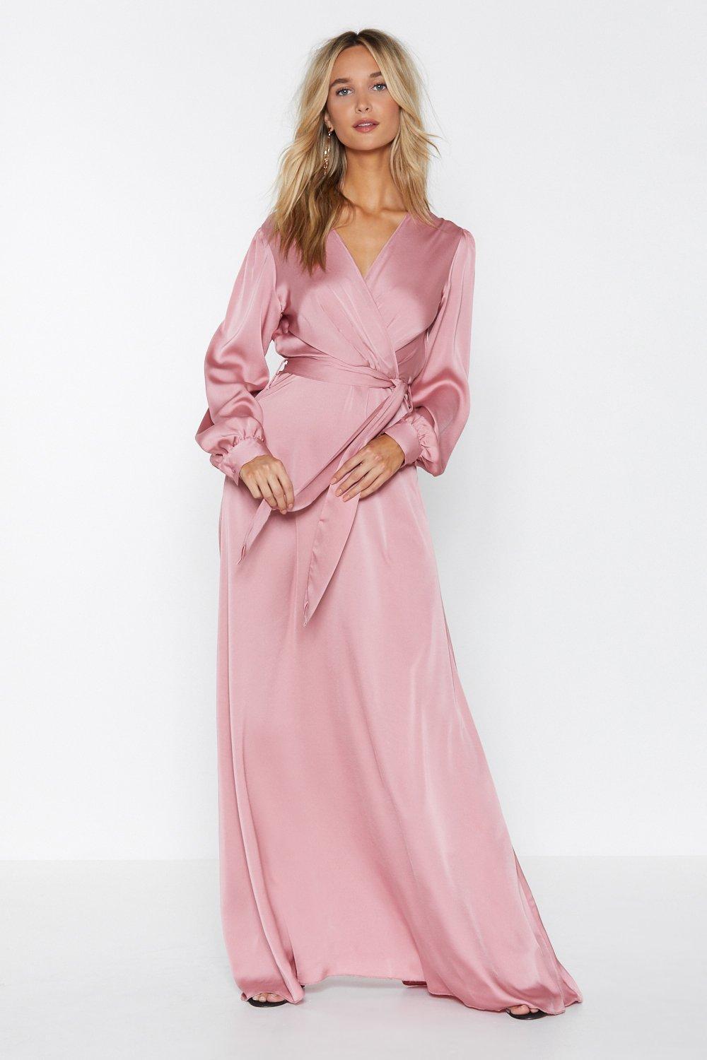 Nasty Gal "satin Love Maxi Dress" in Pink | Lyst