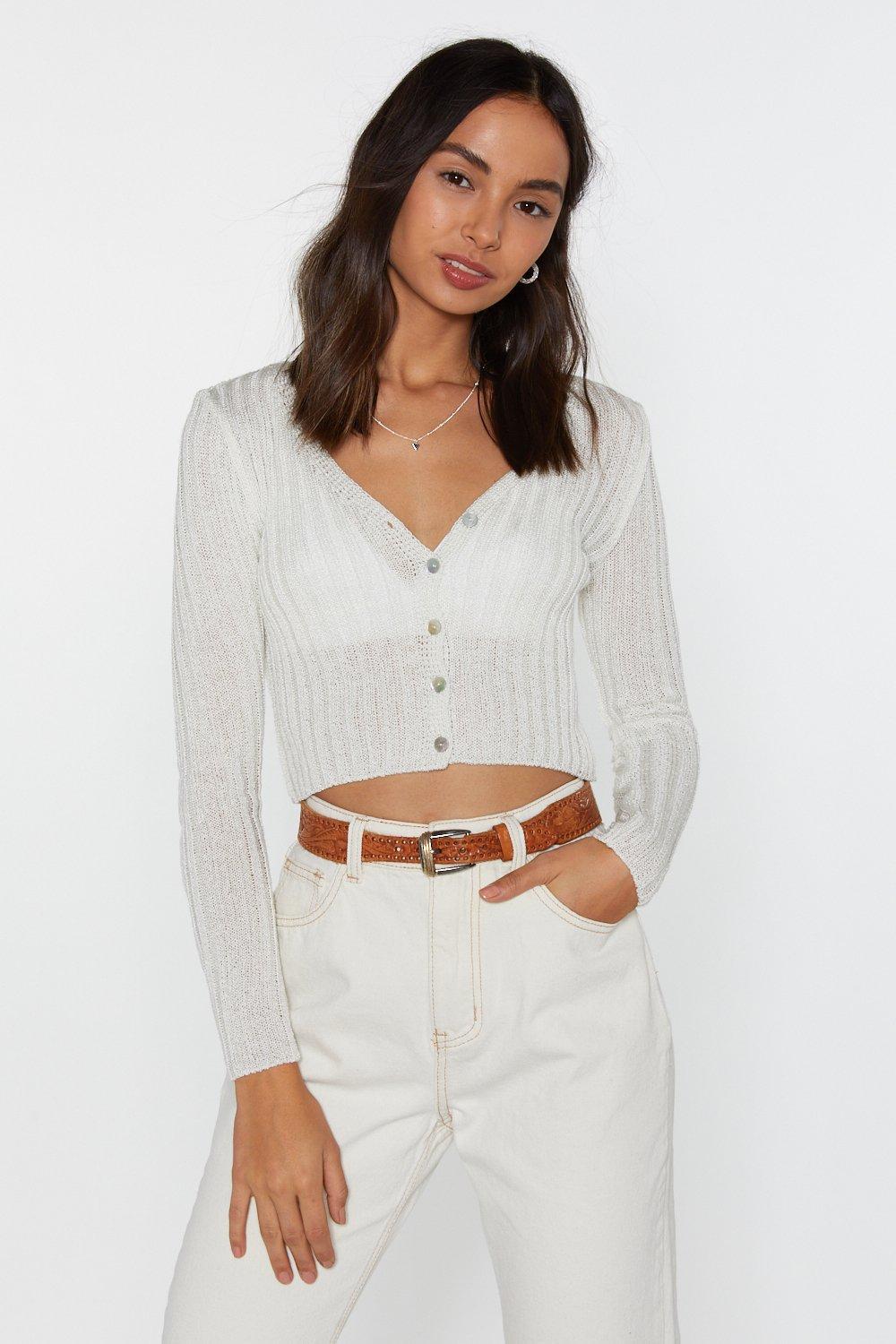 white button down cardigan