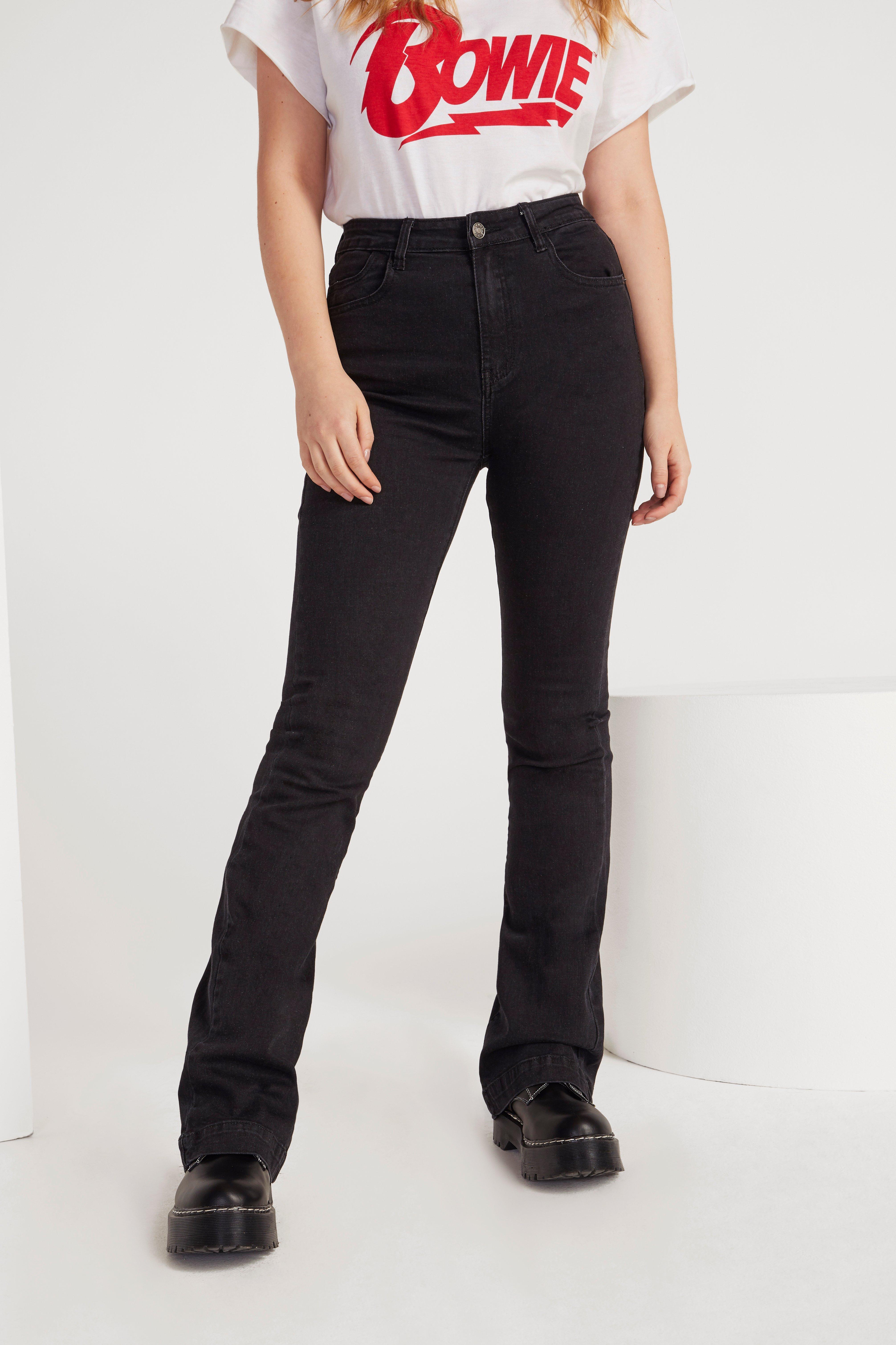 black flare jeans high waisted