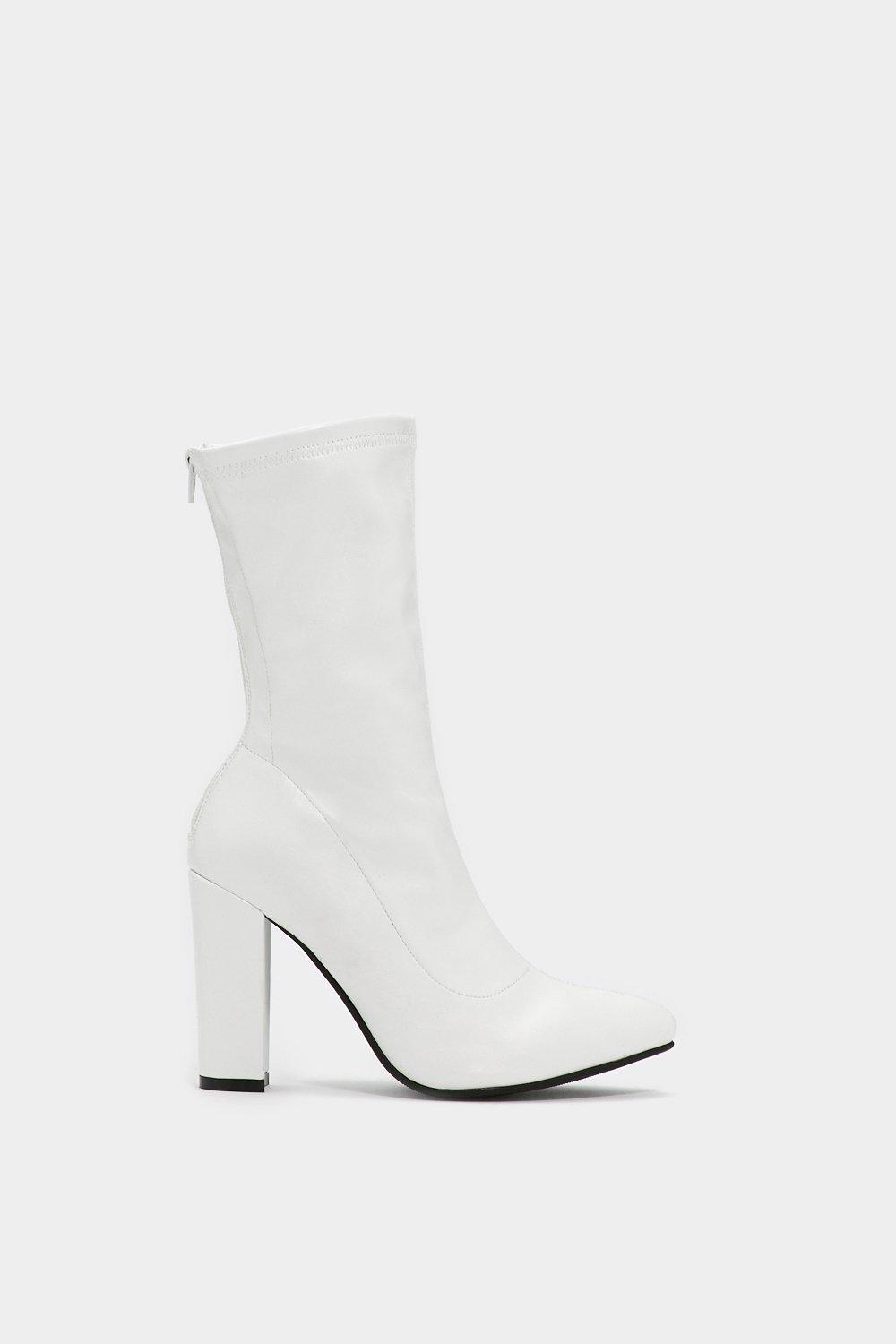 ankle sock boots block heel