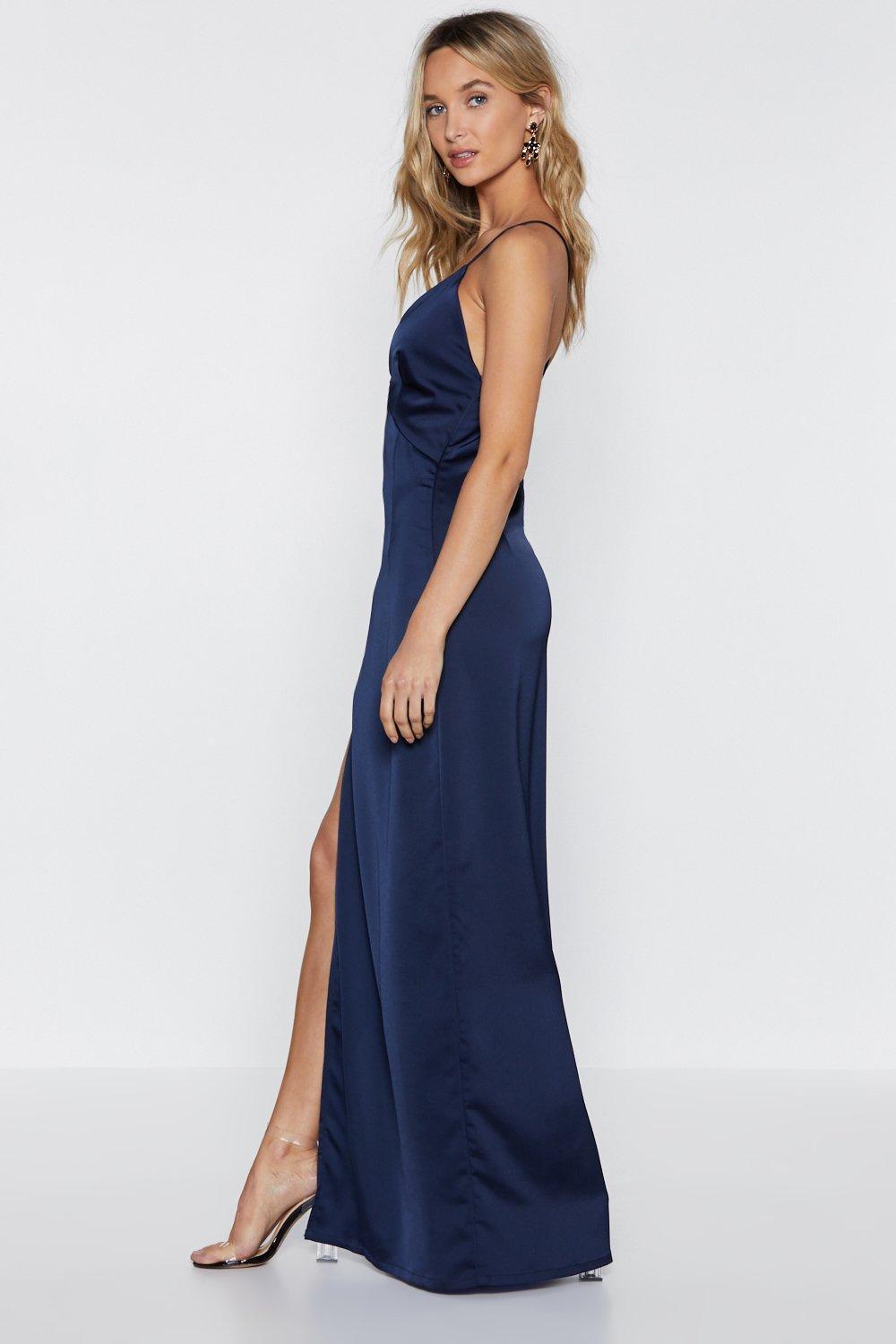 nasty gal look at you satin dress