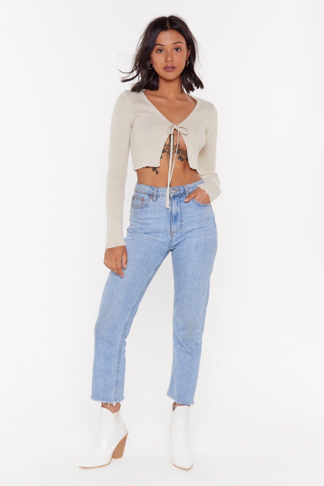 nasty gal tie cardigan