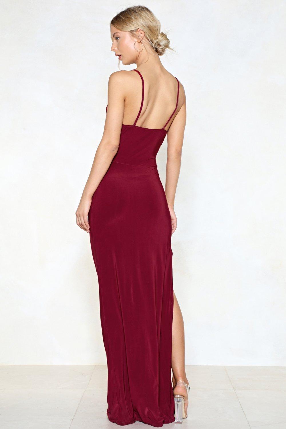 Lyst - Nasty Gal Slit Or Miss Maxi Dress in Red
