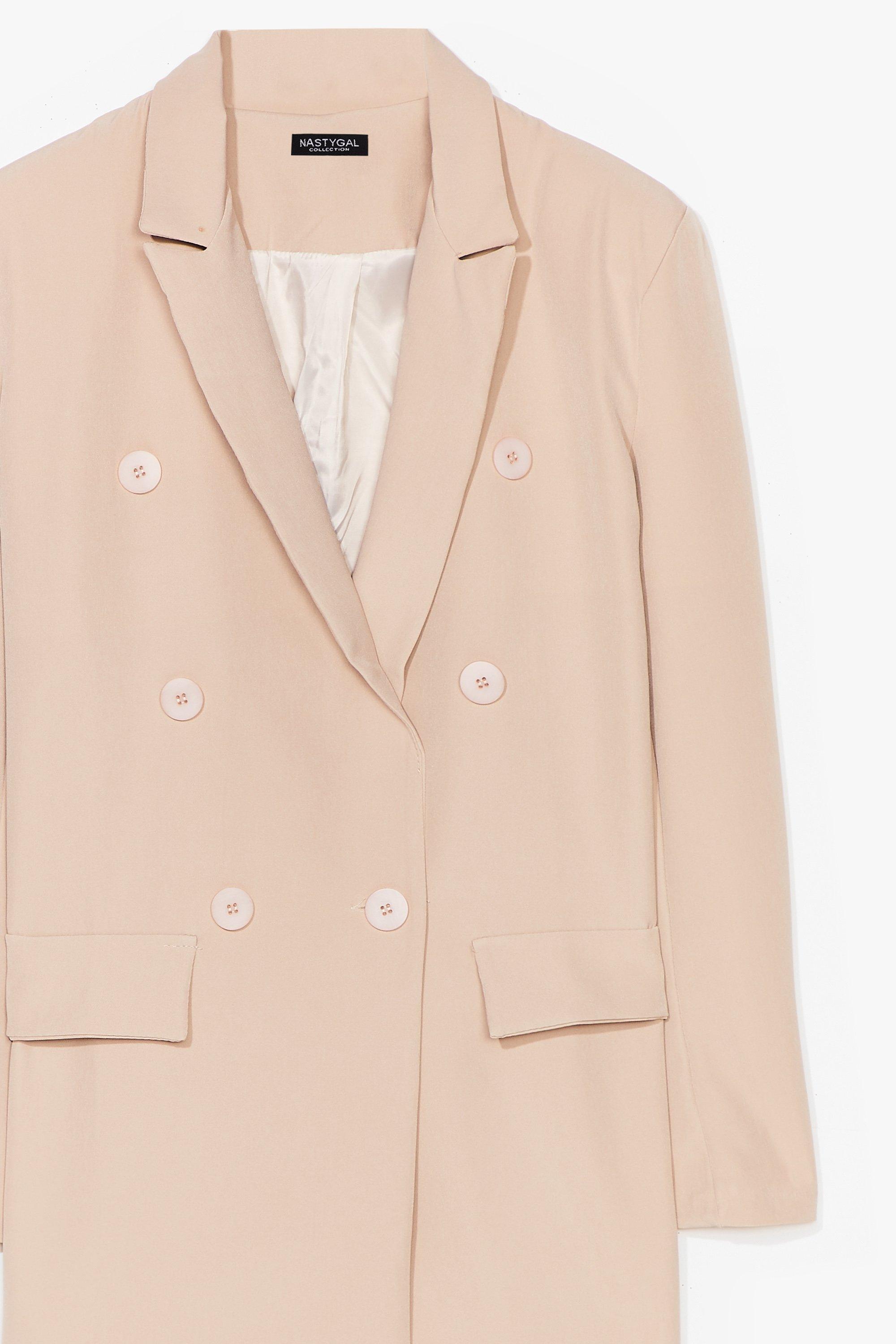 beige longline blazer