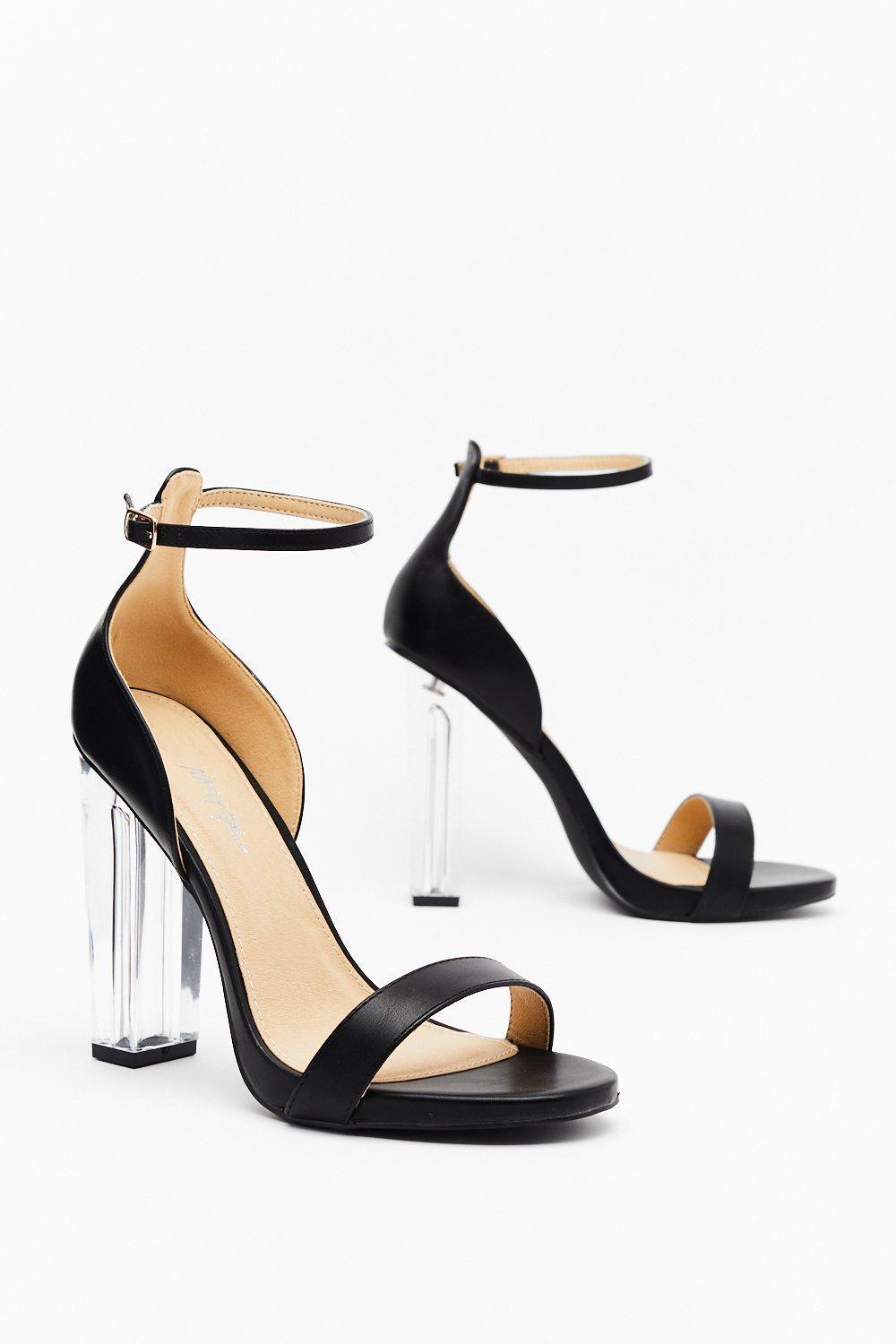 wide fit transparent heels