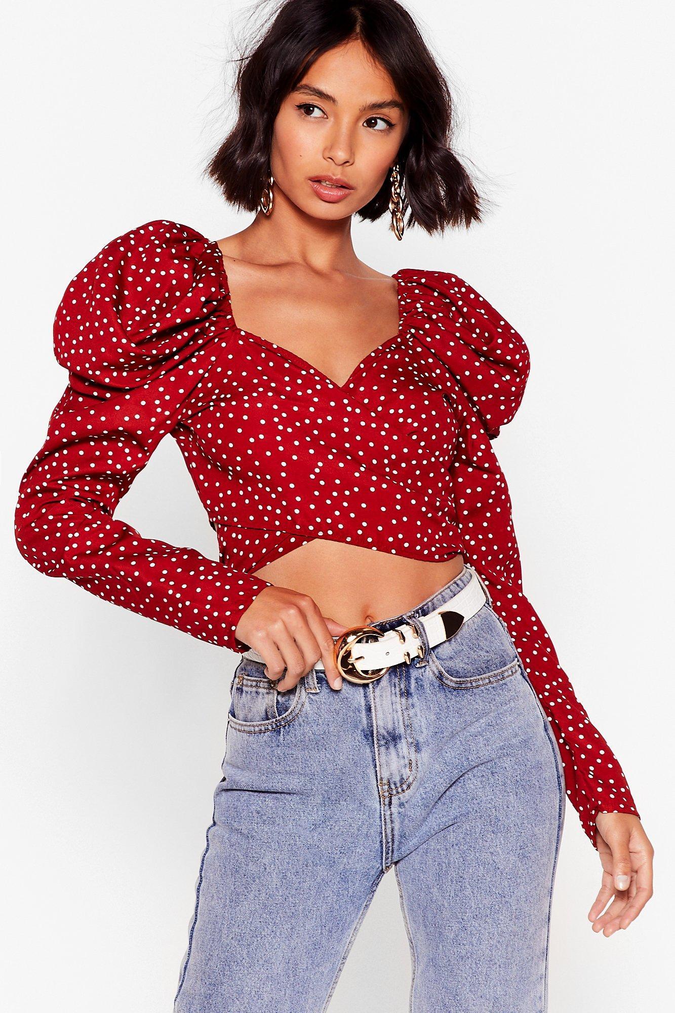 nasty gal polka dot top