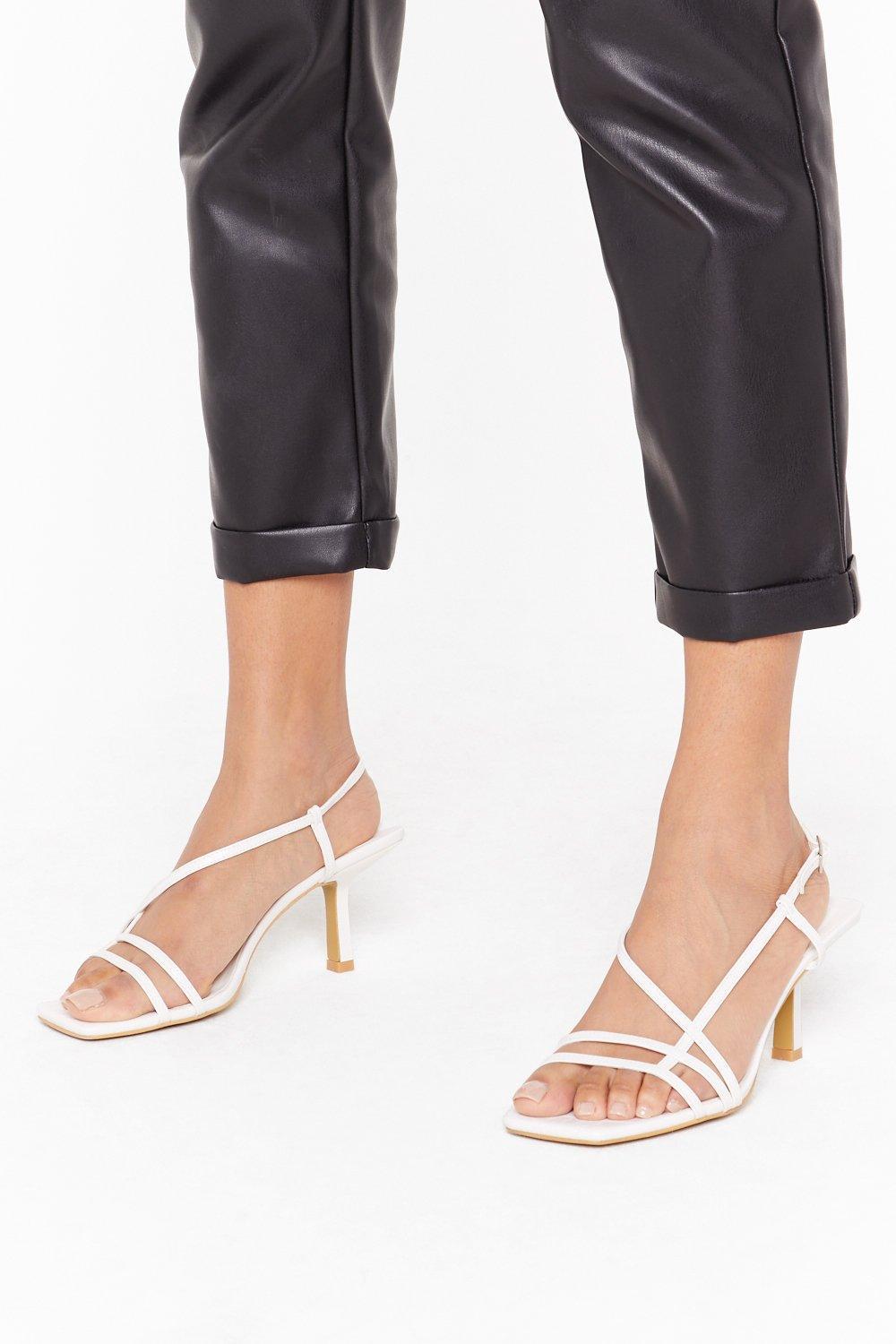 white open toe kitten heels