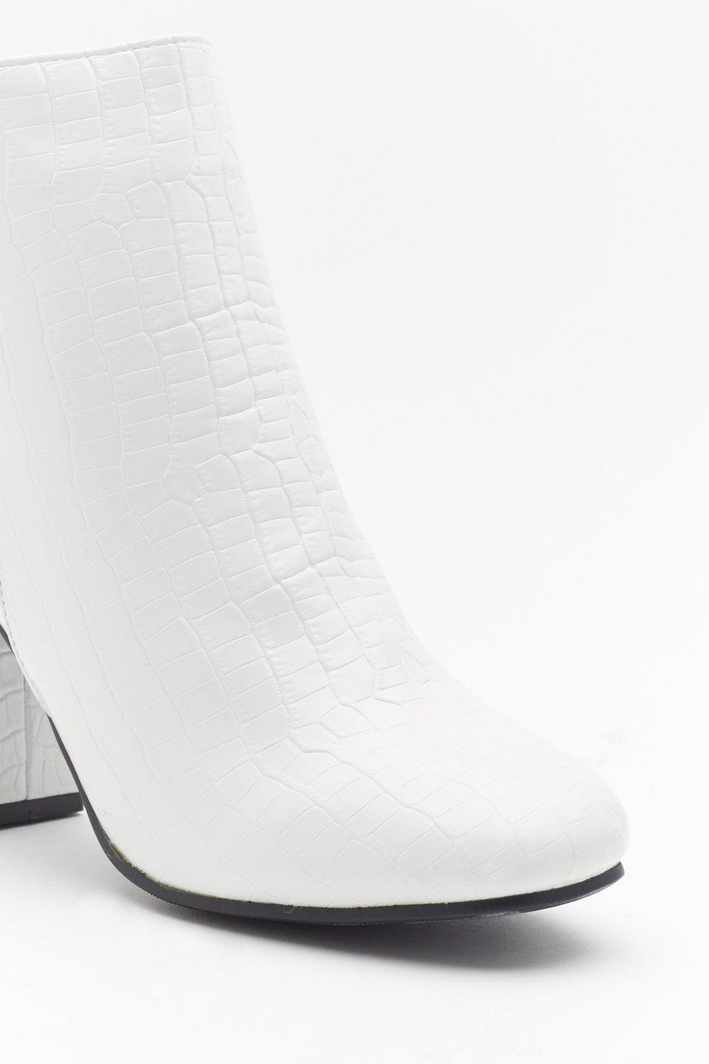 white pleather boots