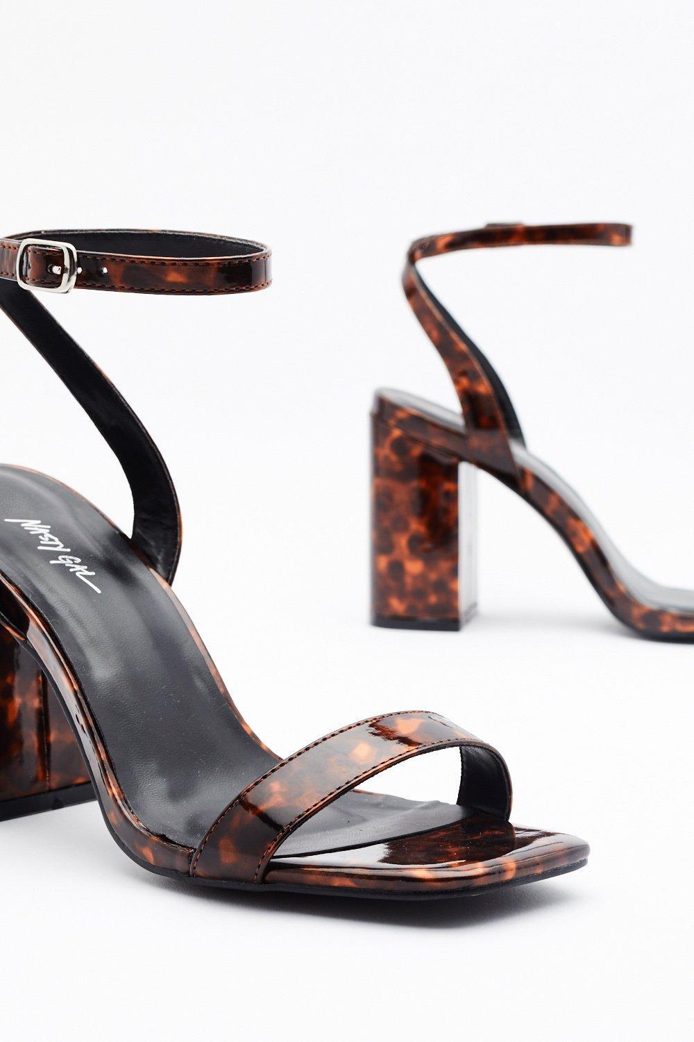 tortoise shell block heel