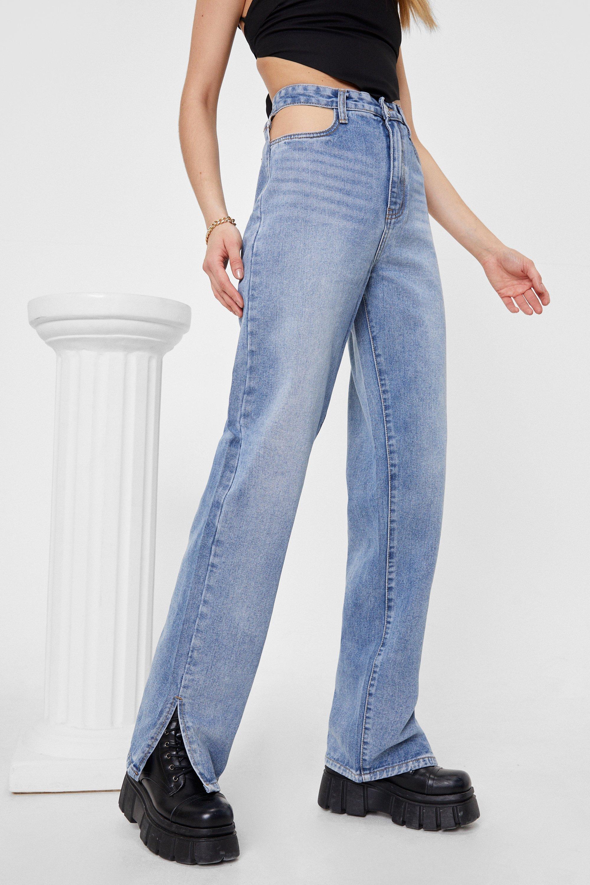 Nasty Gal Denim Out Of Pocket Slit Hem 