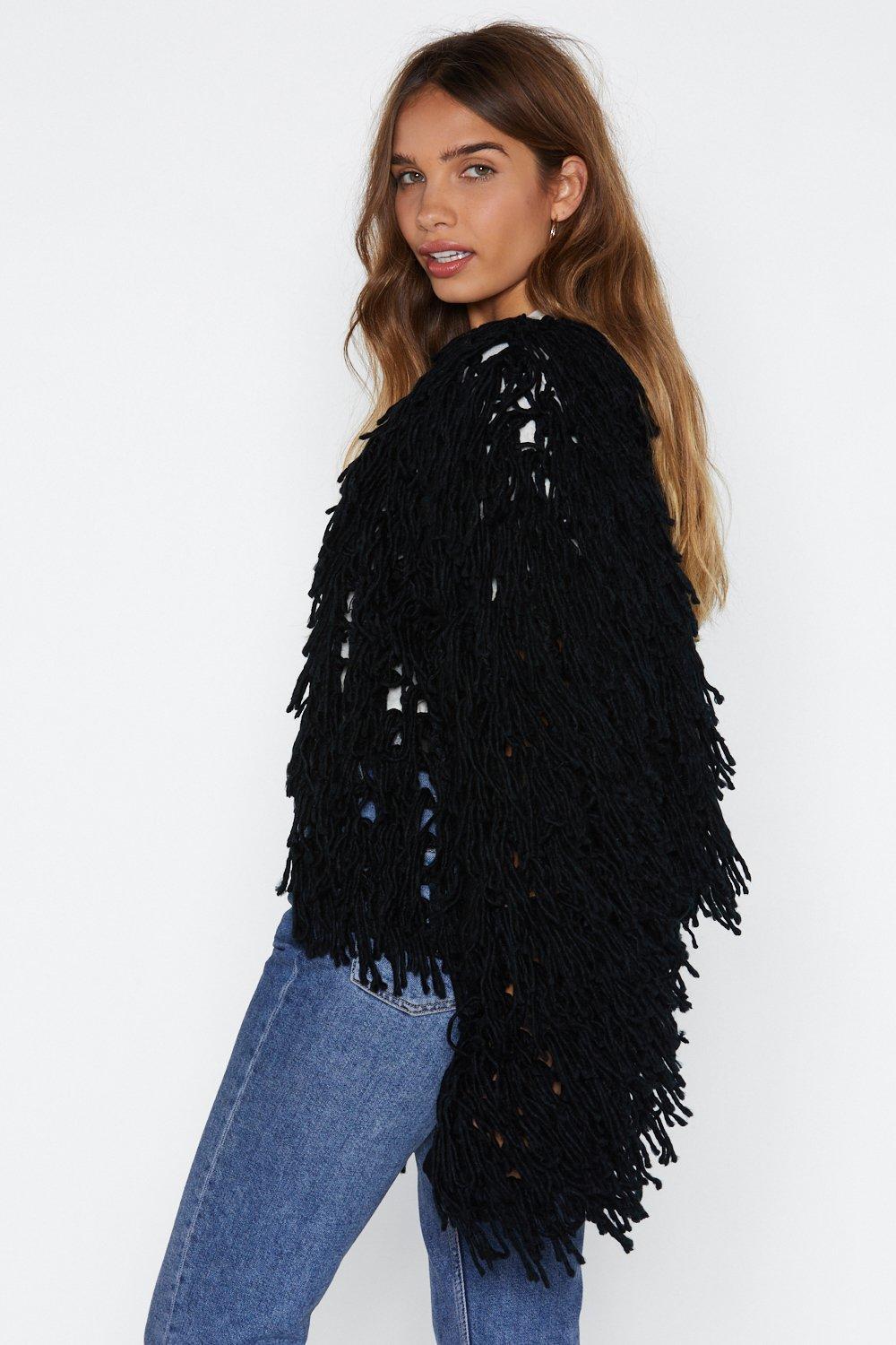 nasty gal shaggy cardigan