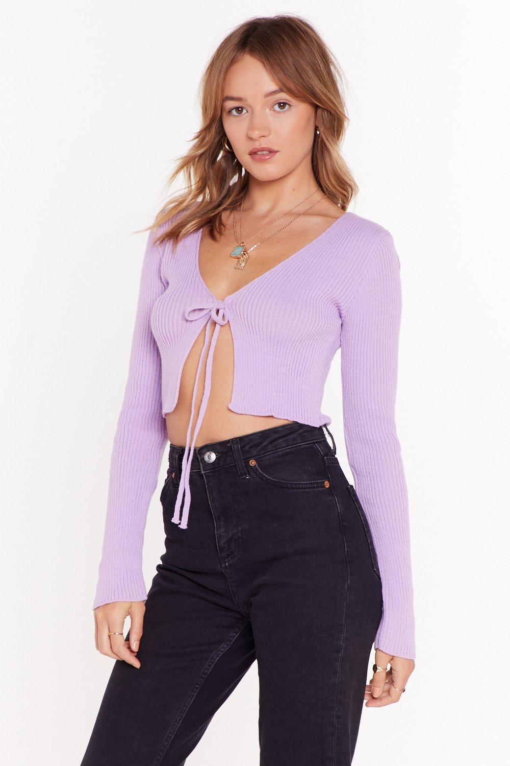 cropped cardigan with tie