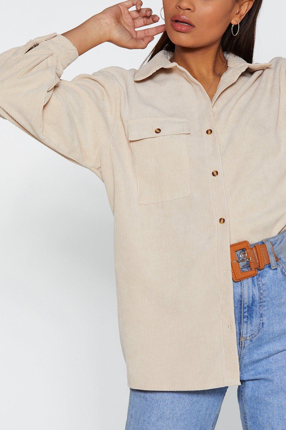 Nasty Gal Oversized Corduroy Flap 