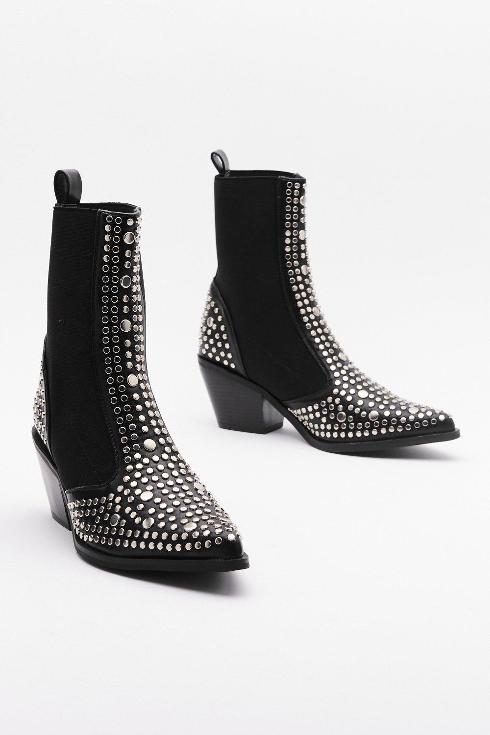 nasty gal rhinestone boots