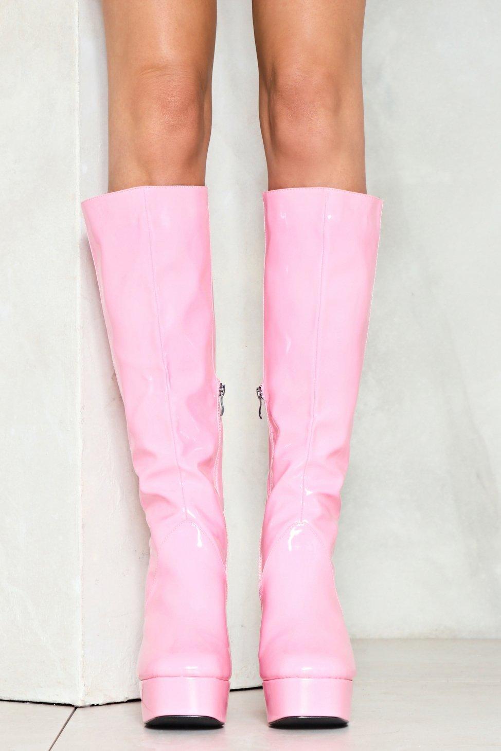 Nasty Gal Baby Spice Knee-high Boot Baby Spice Knee-high Boot in Pink ...