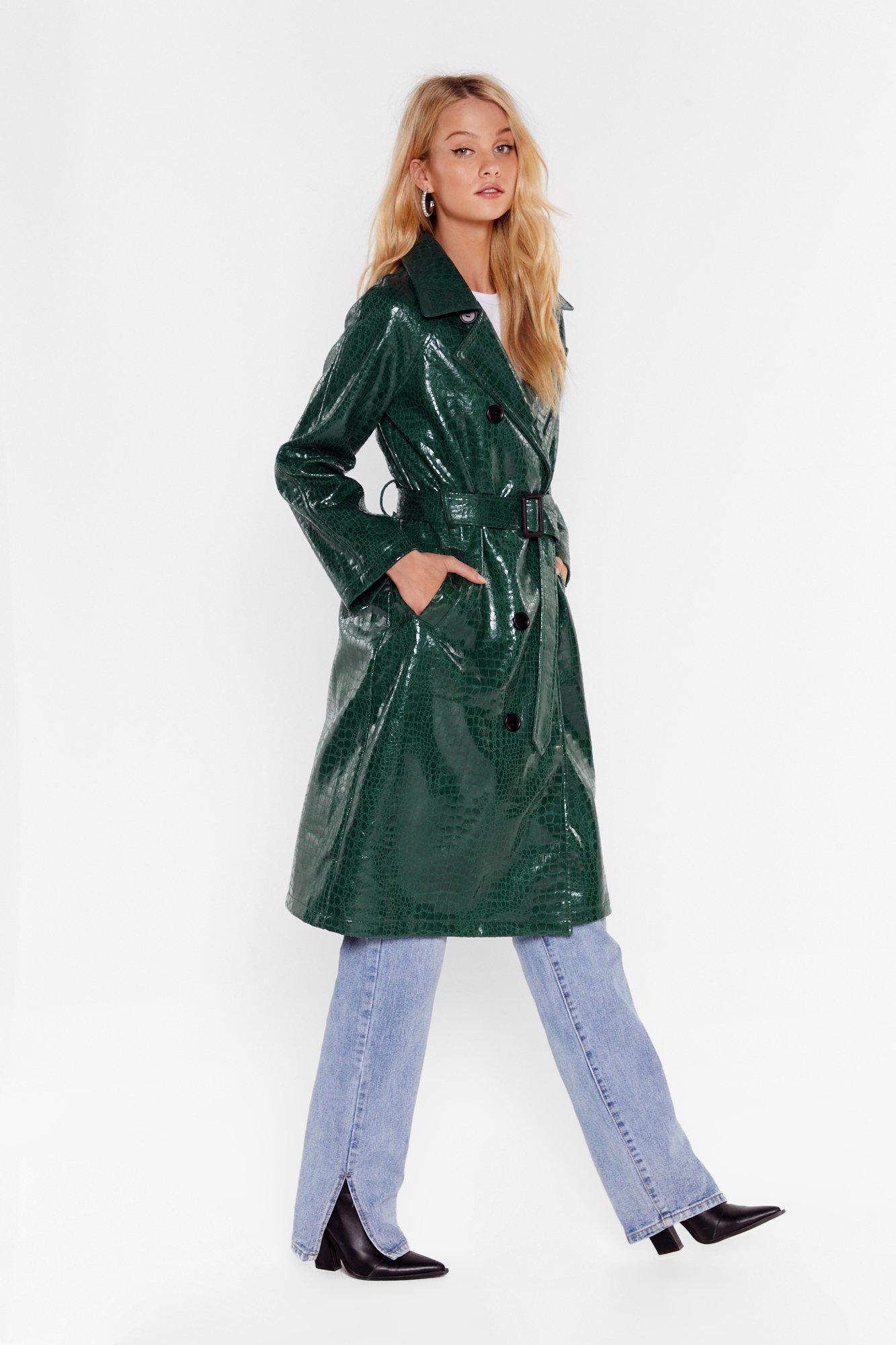 croc trench coat