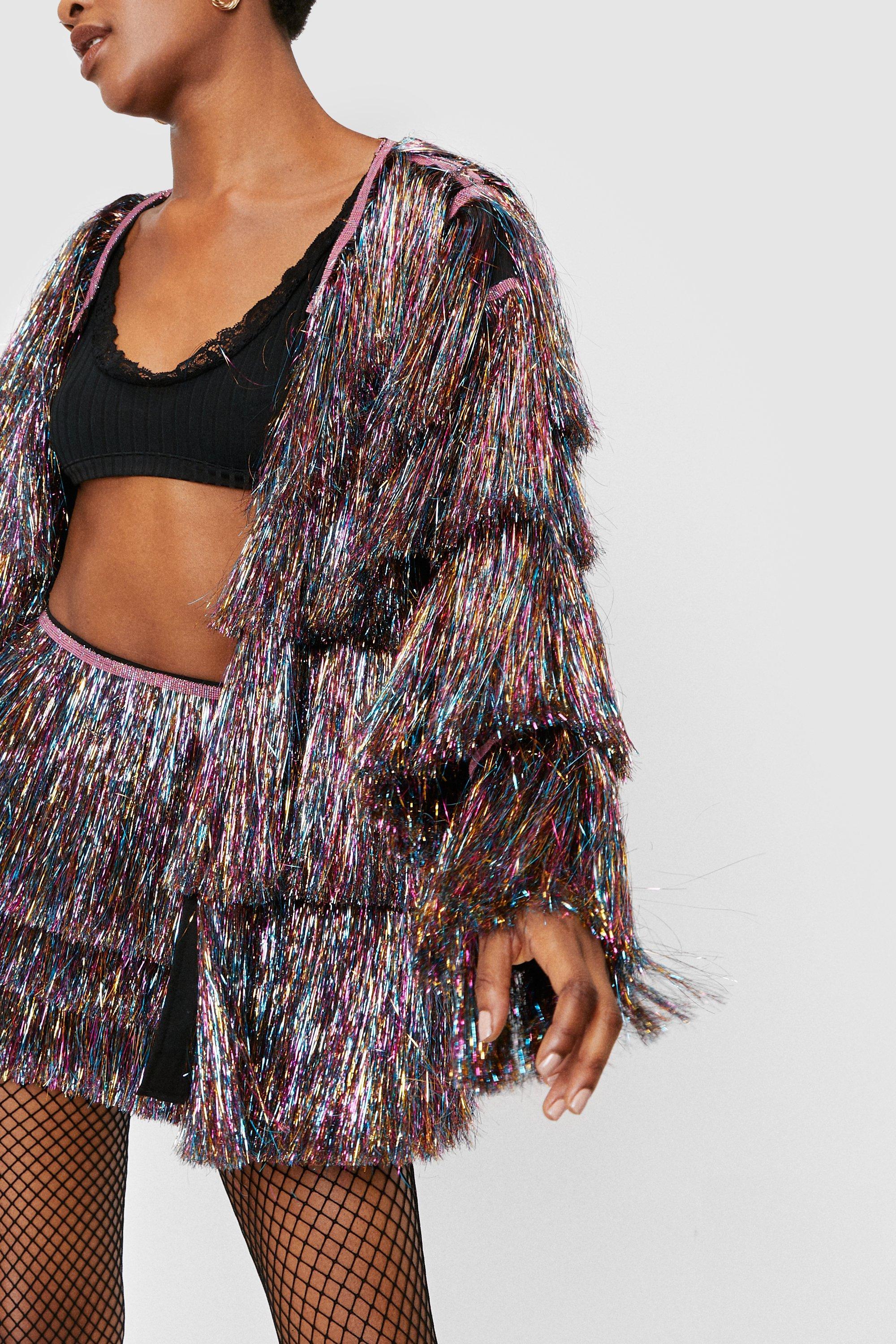 fringe metallic jacket