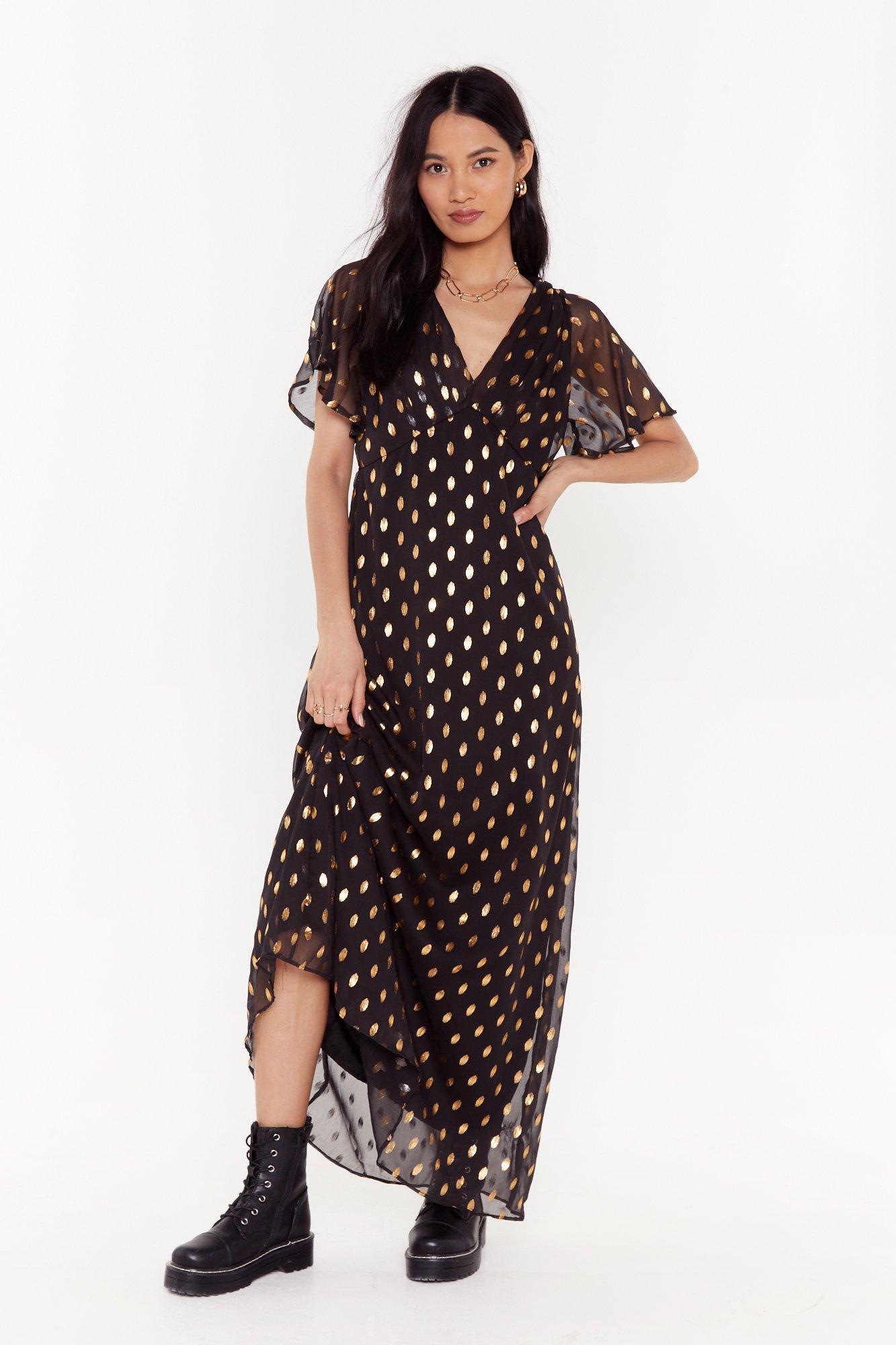 spotty black dress