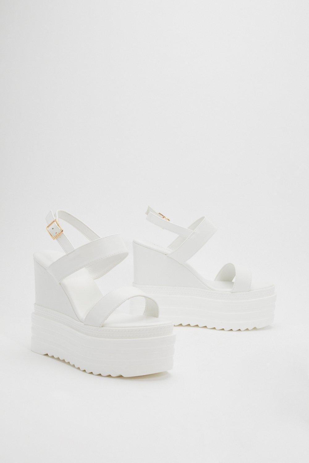 wedges with white sole